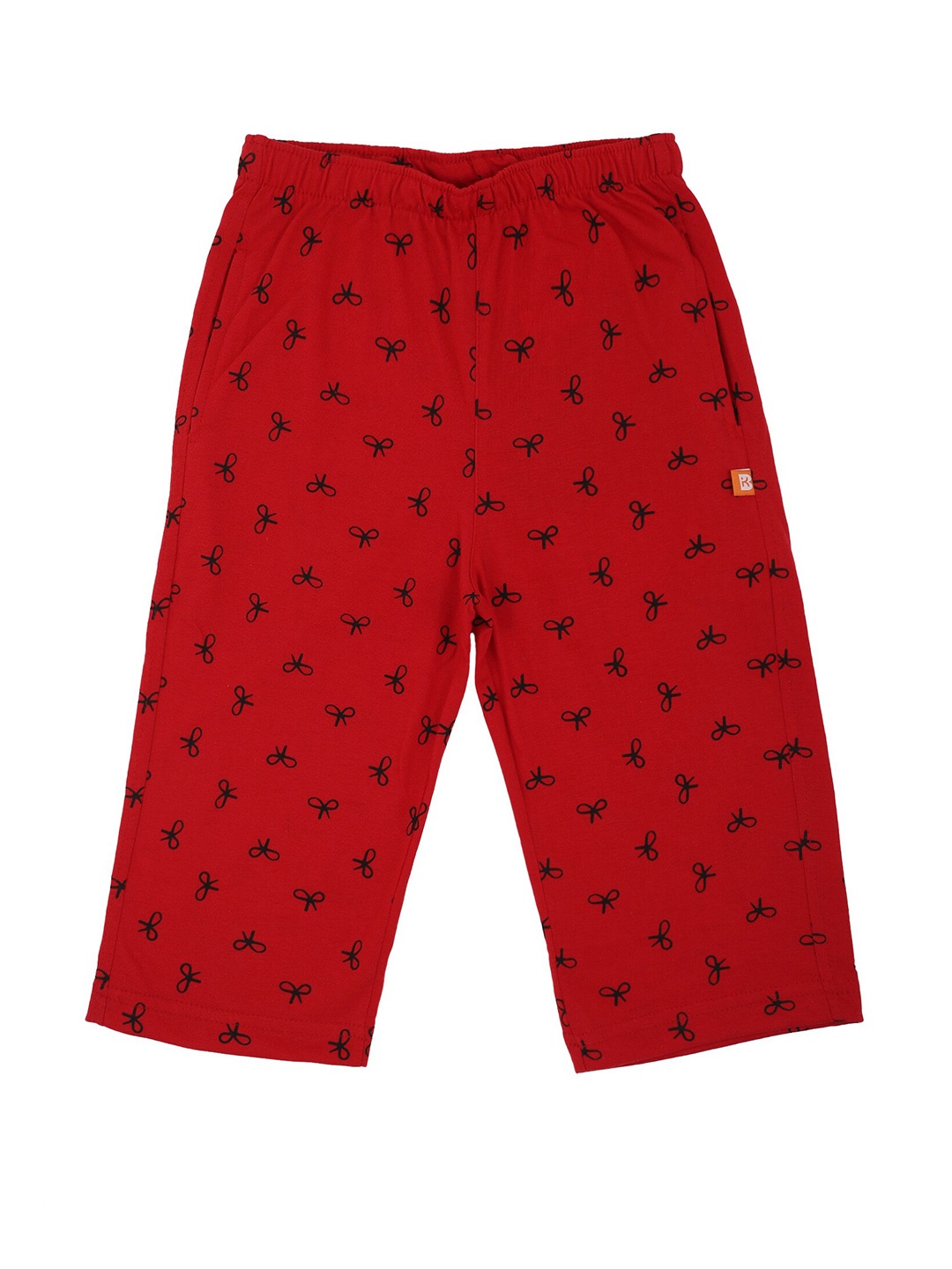 

PROTEENS Girls Red & Black Printed Cotton Capris