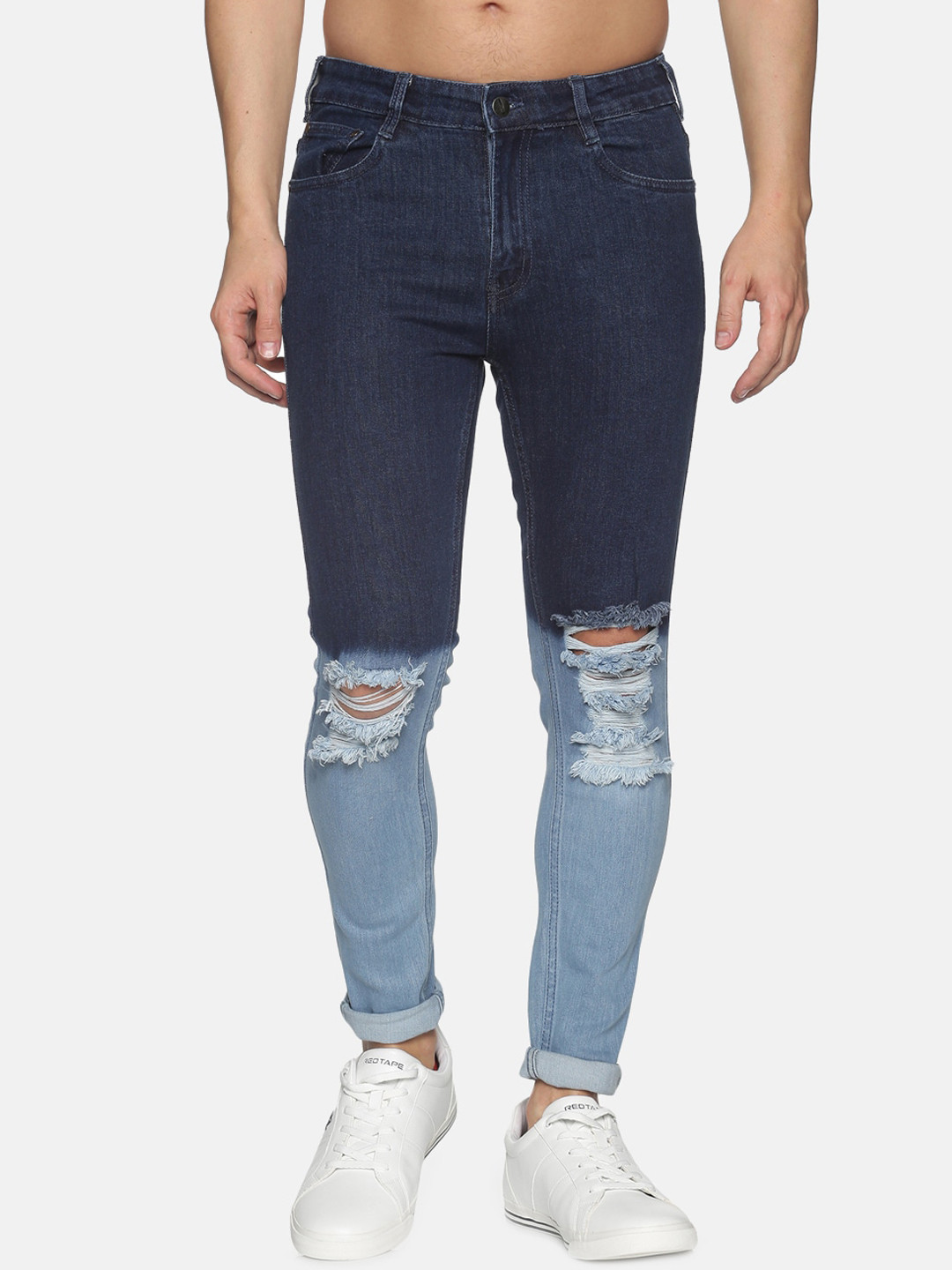 

IMPACKT Men Navy Blue Toned Slim Fit Slash Knee Stretchable Jeans