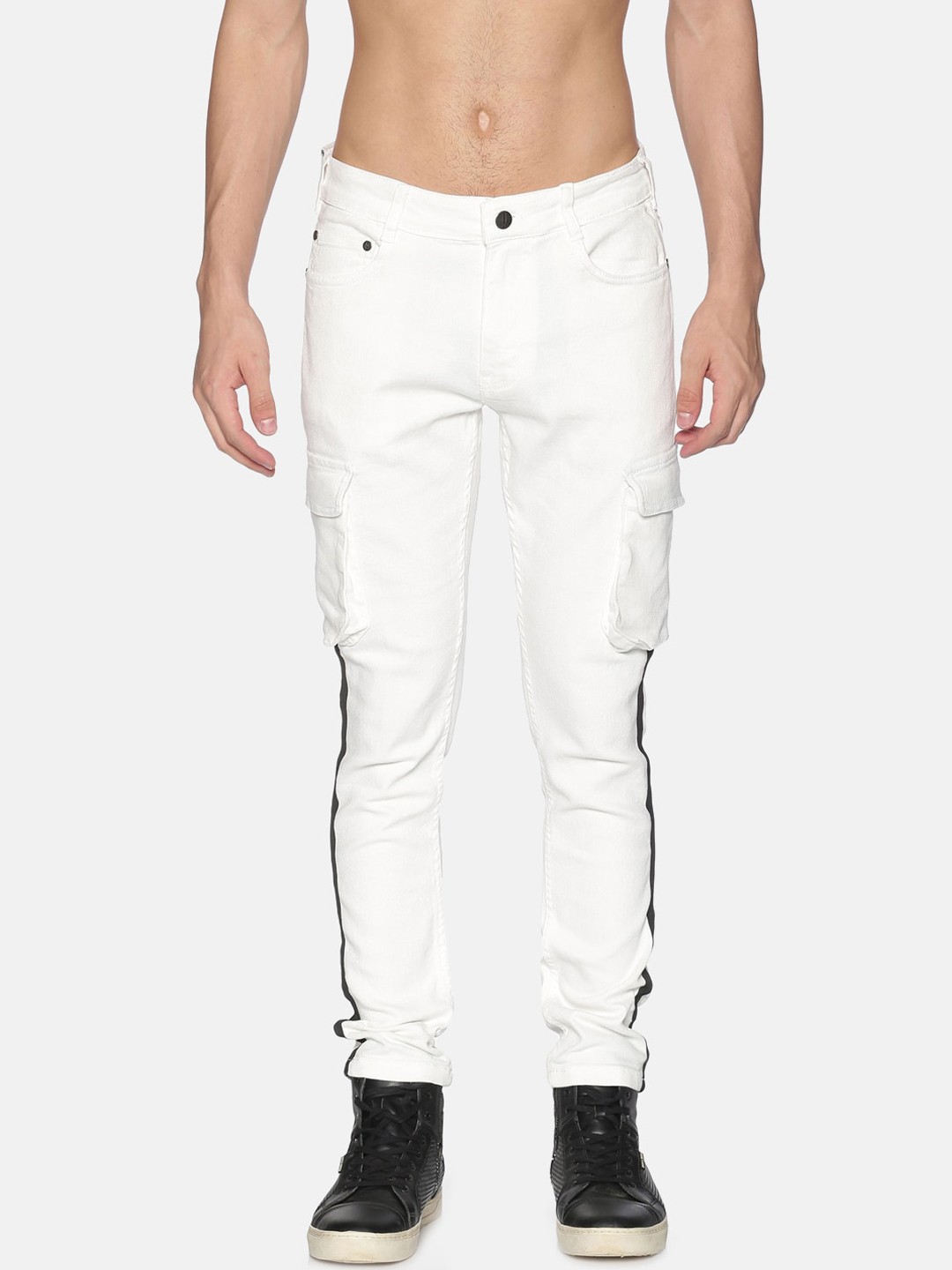 

IMPACKT Men White Slim Fit Mildly Distressed Stretchable Jeans