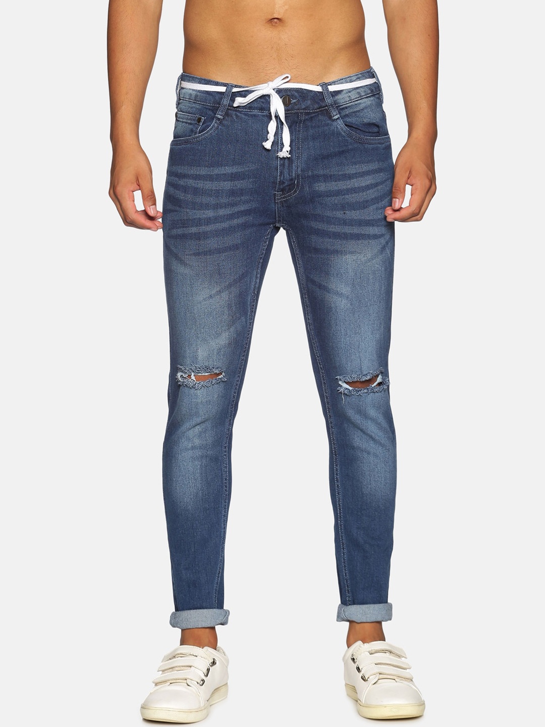 

IMPACKT Men Blue Slim Fit Slash Knee Light Fade Stretchable Jeans