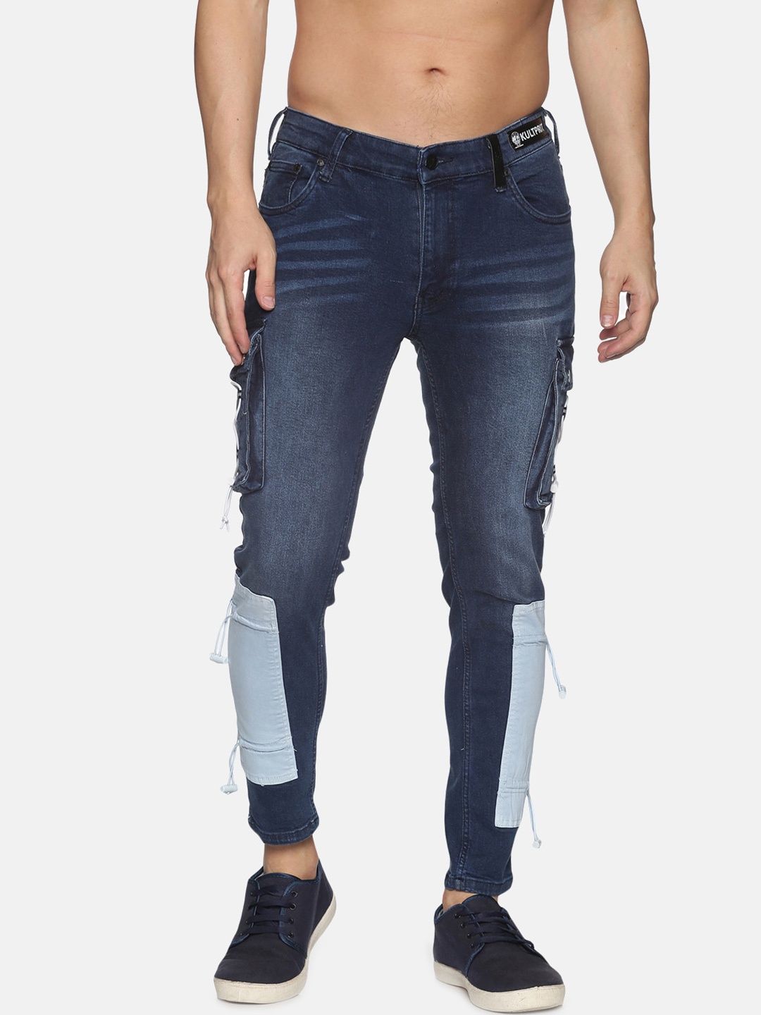 

KULTPRIT Men Blue Tapered Fit Mildly Distressed Stretchable Jeans
