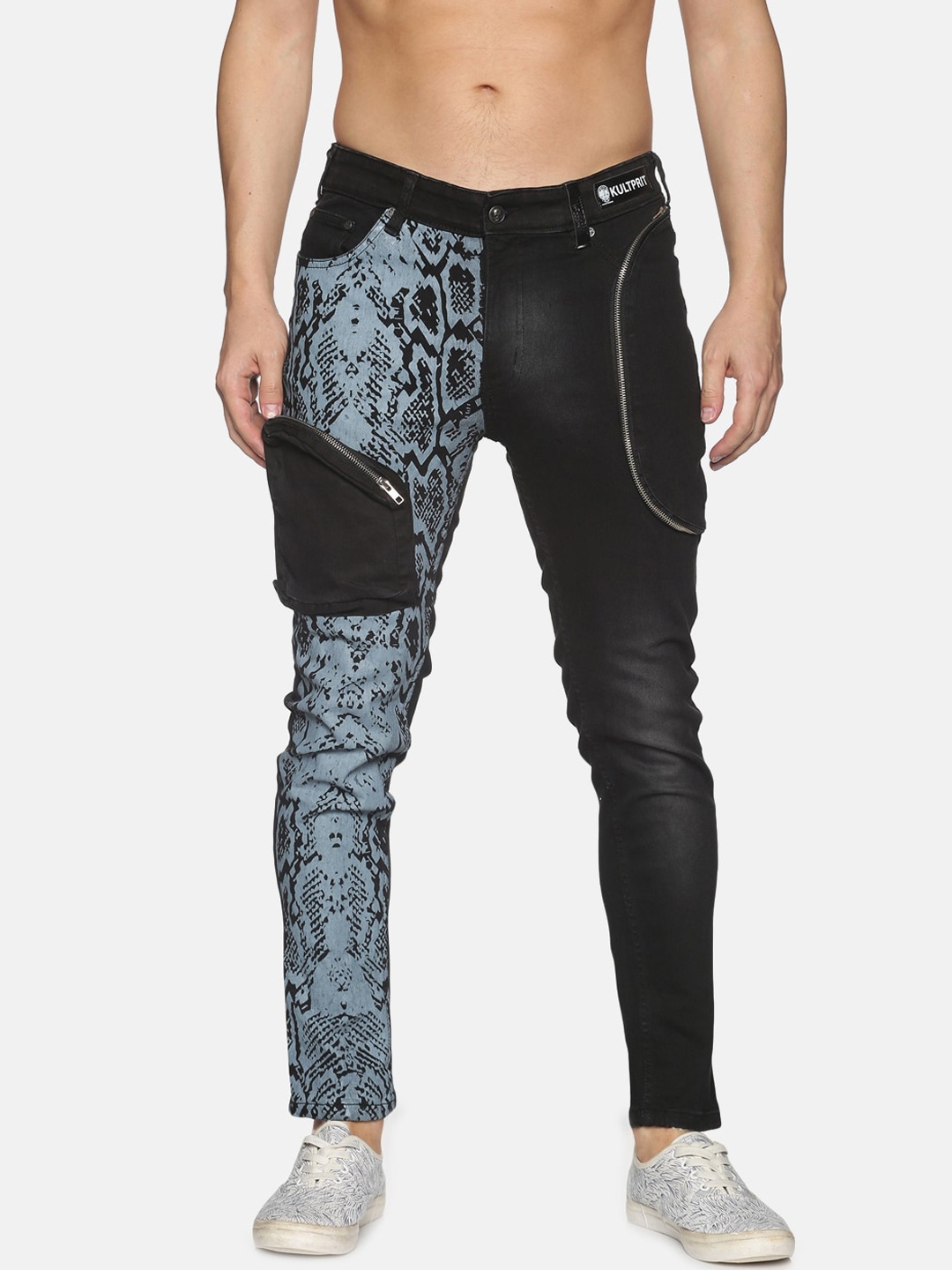 

KULTPRIT Men Black Regular Fit Heavy Fade Stretchable Jeans