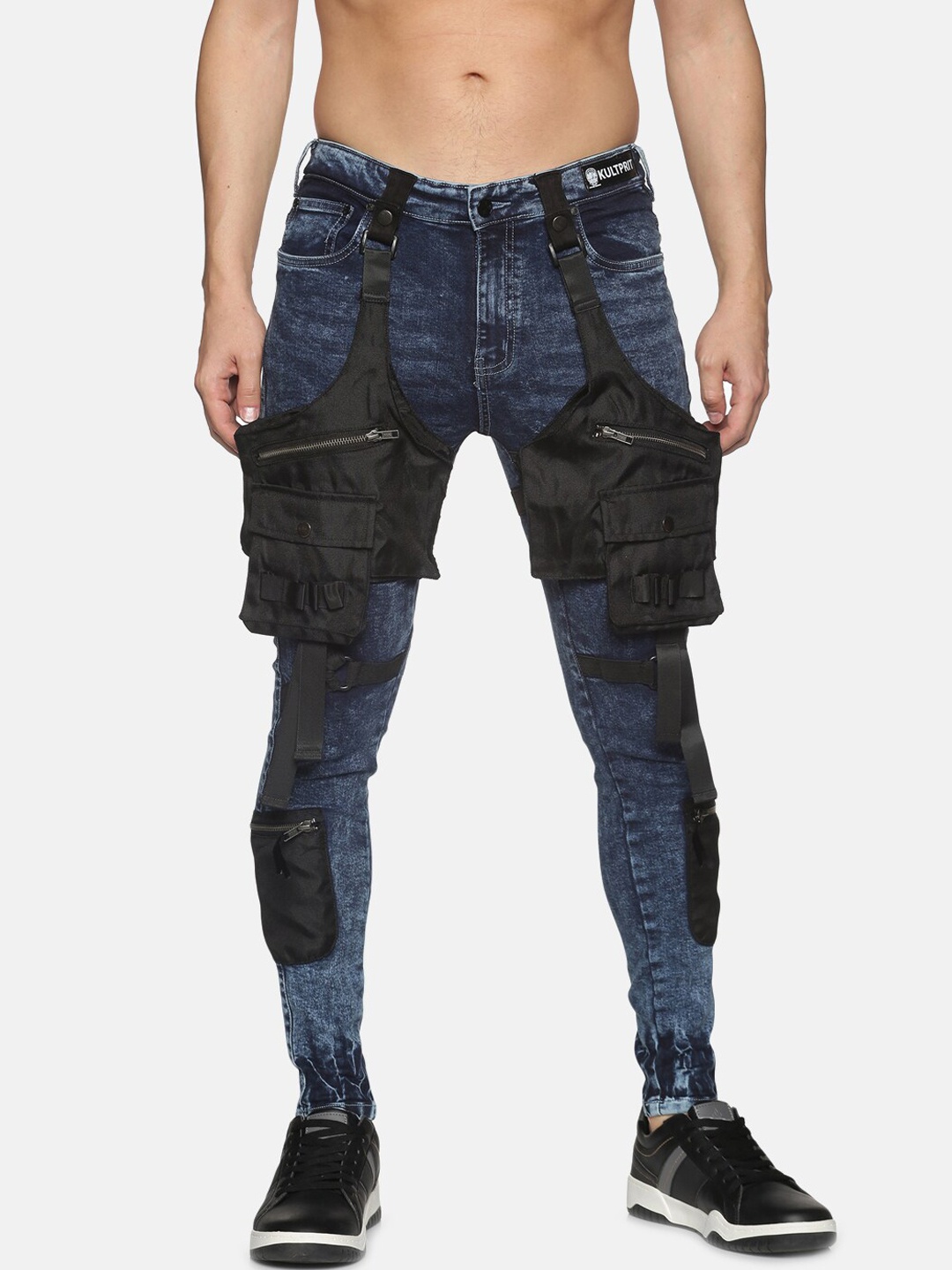 

KULTPRIT Men Blue Tapered Fit Highly Distressed Light Fade Stretchable Jeans