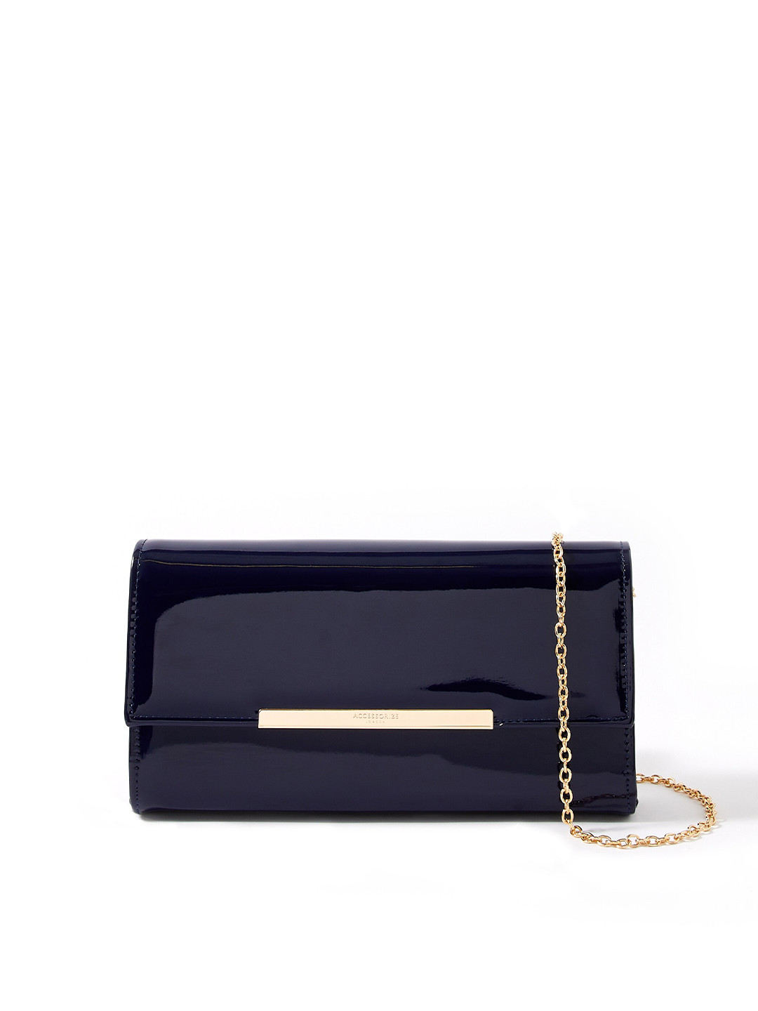 

Accessorize Navy Blue & Gold-Toned Purse Clutch