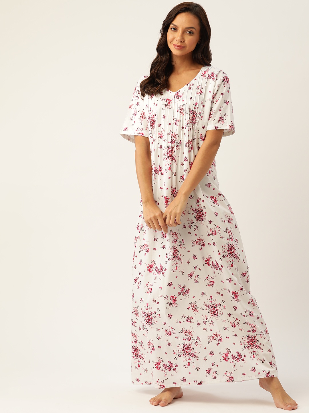 

Rapra The Label White Printed Cotton Maxi Nightdress