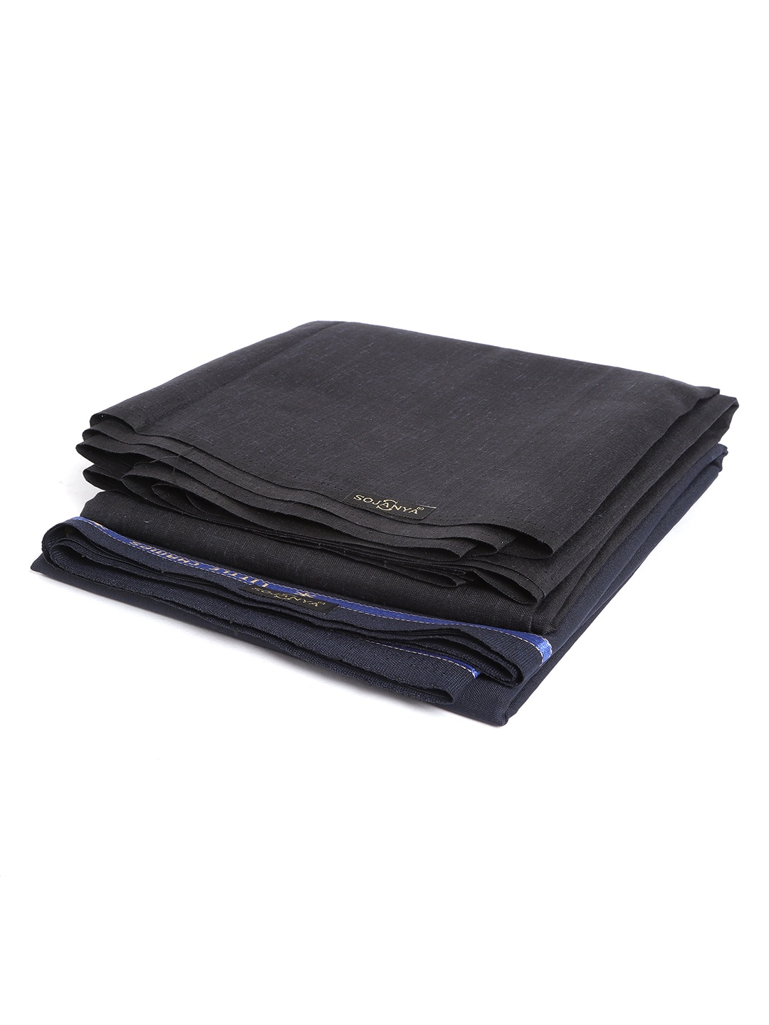 

SOJANYA Men Black & Navy Blue Unstitched Shirt & Trouser Fabric