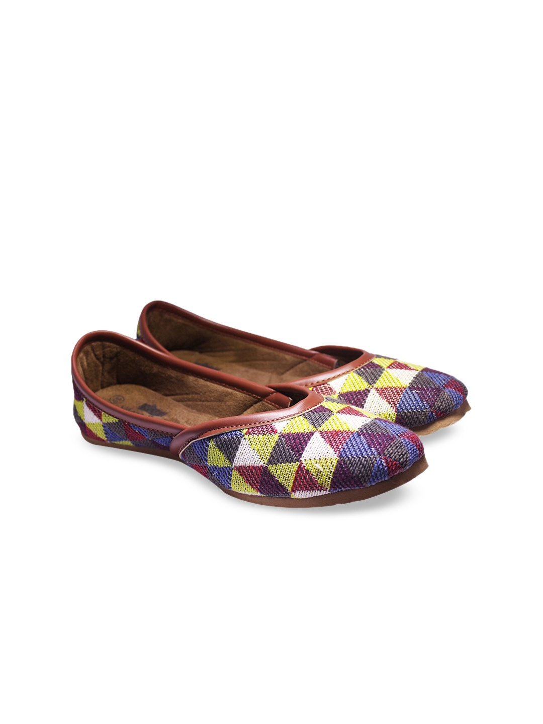 

VEGAN BASICS Women Purple Printed Mojaris Flats