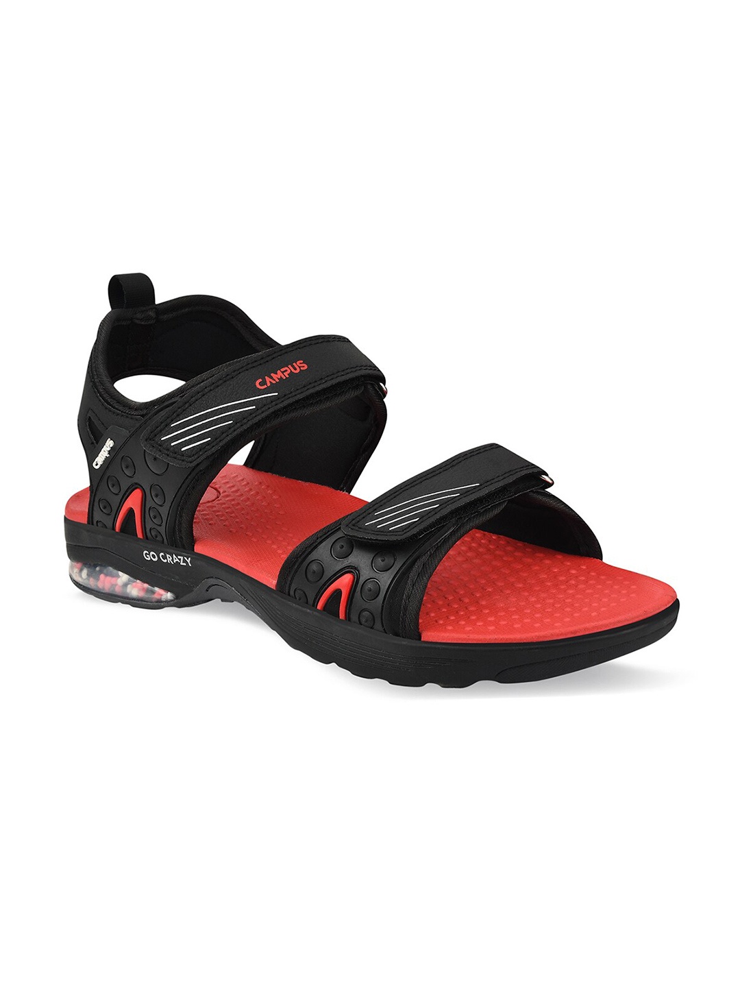 

Campus Men Black & Red Comfort Sandals