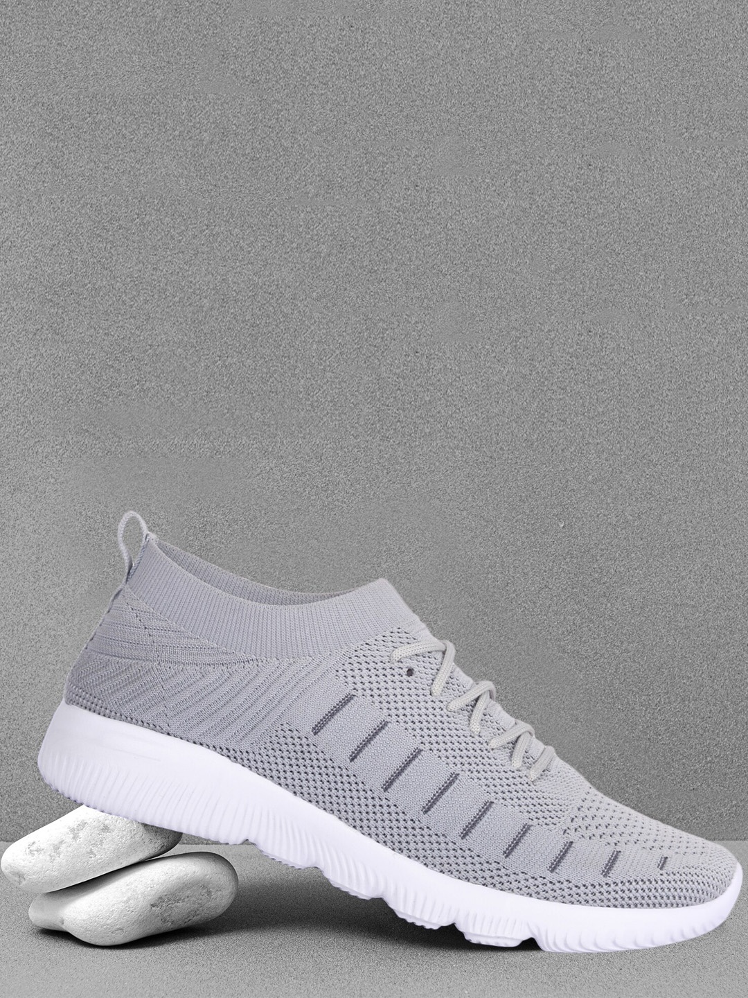 

M7 by Metronaut Men Grey Woven Design Slip-On Sneakers