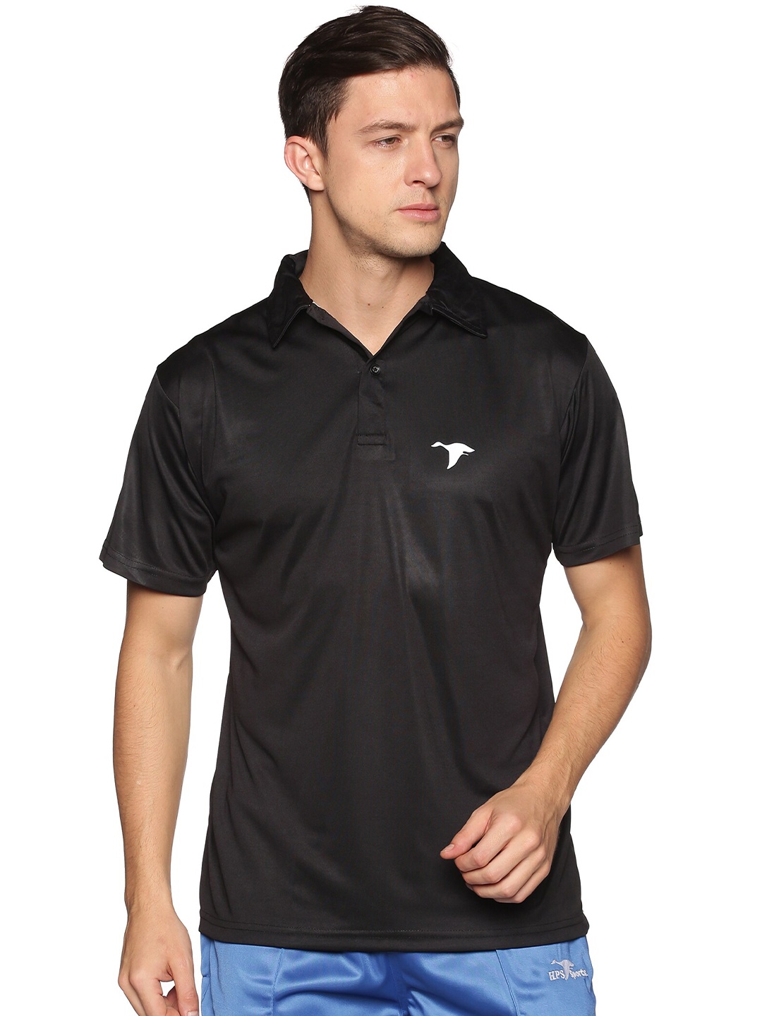 

HPS Sports Men Black Polo Collar T-shirt