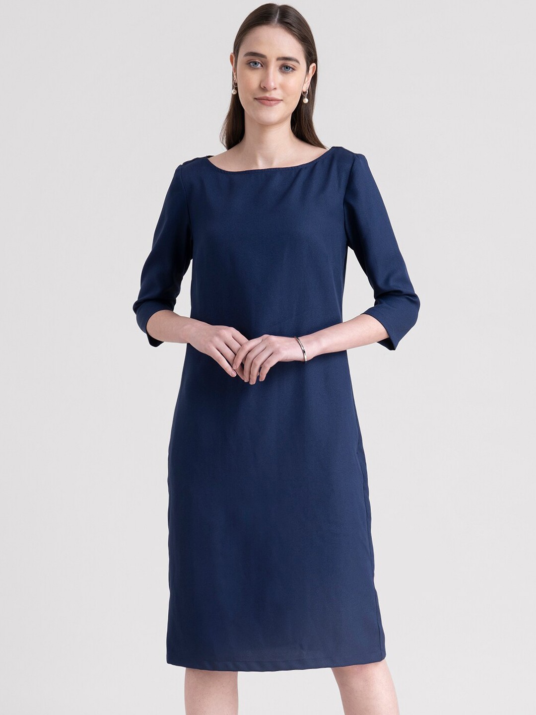 

FableStreet Navy Blue Formal Sheath Dress