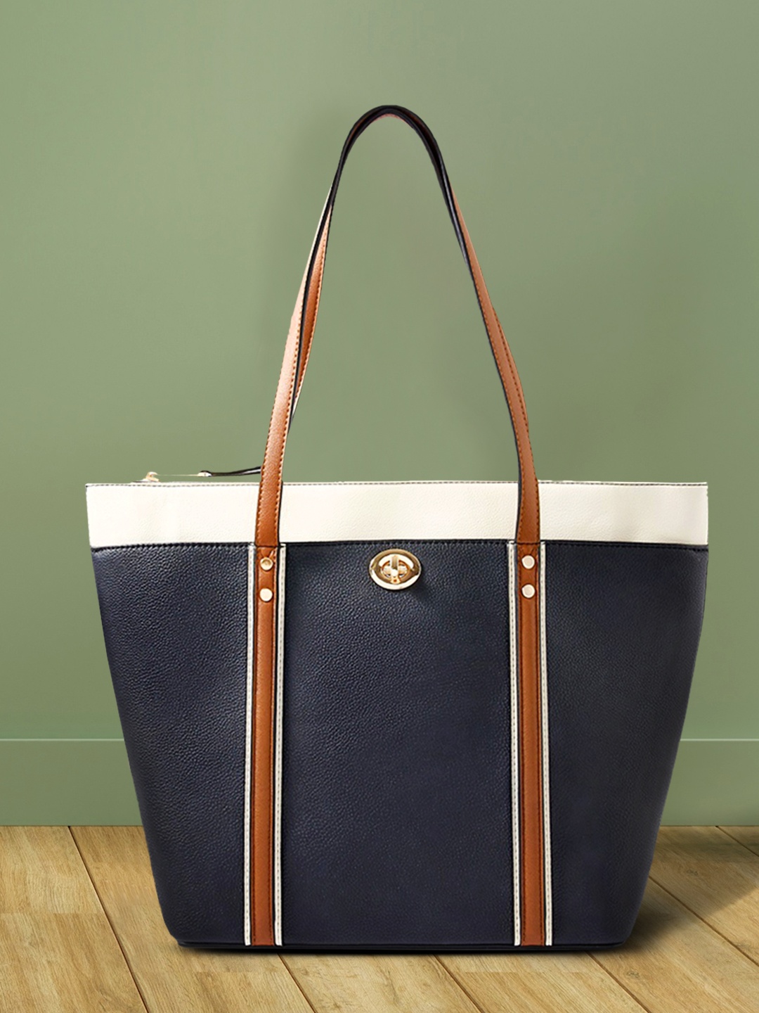 

Accessorize London Faux Leather Maddox Tote bag, Navy blue