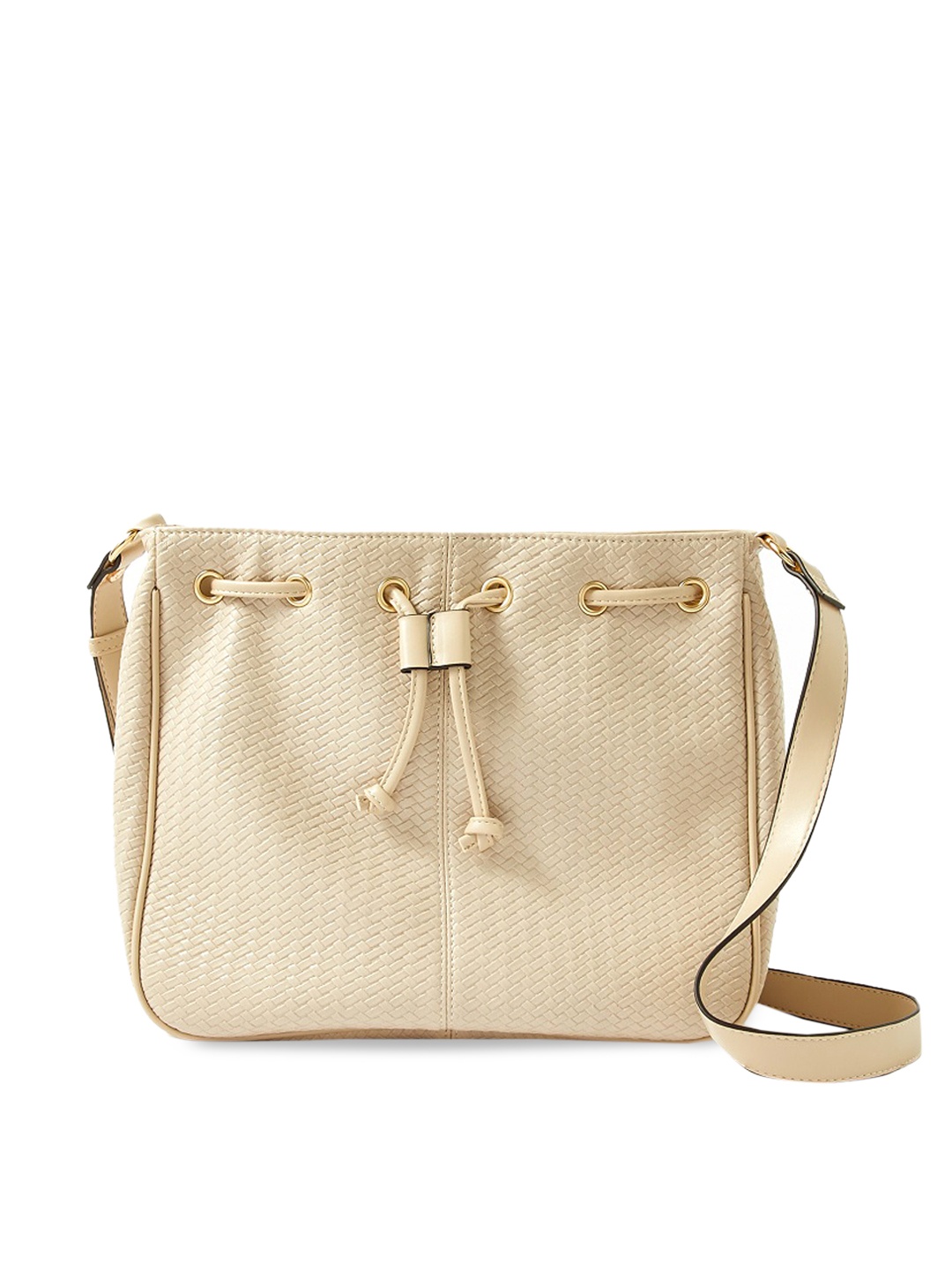 

Accessorize Cream-Coloured Swagger Sling Bag with Tasselled