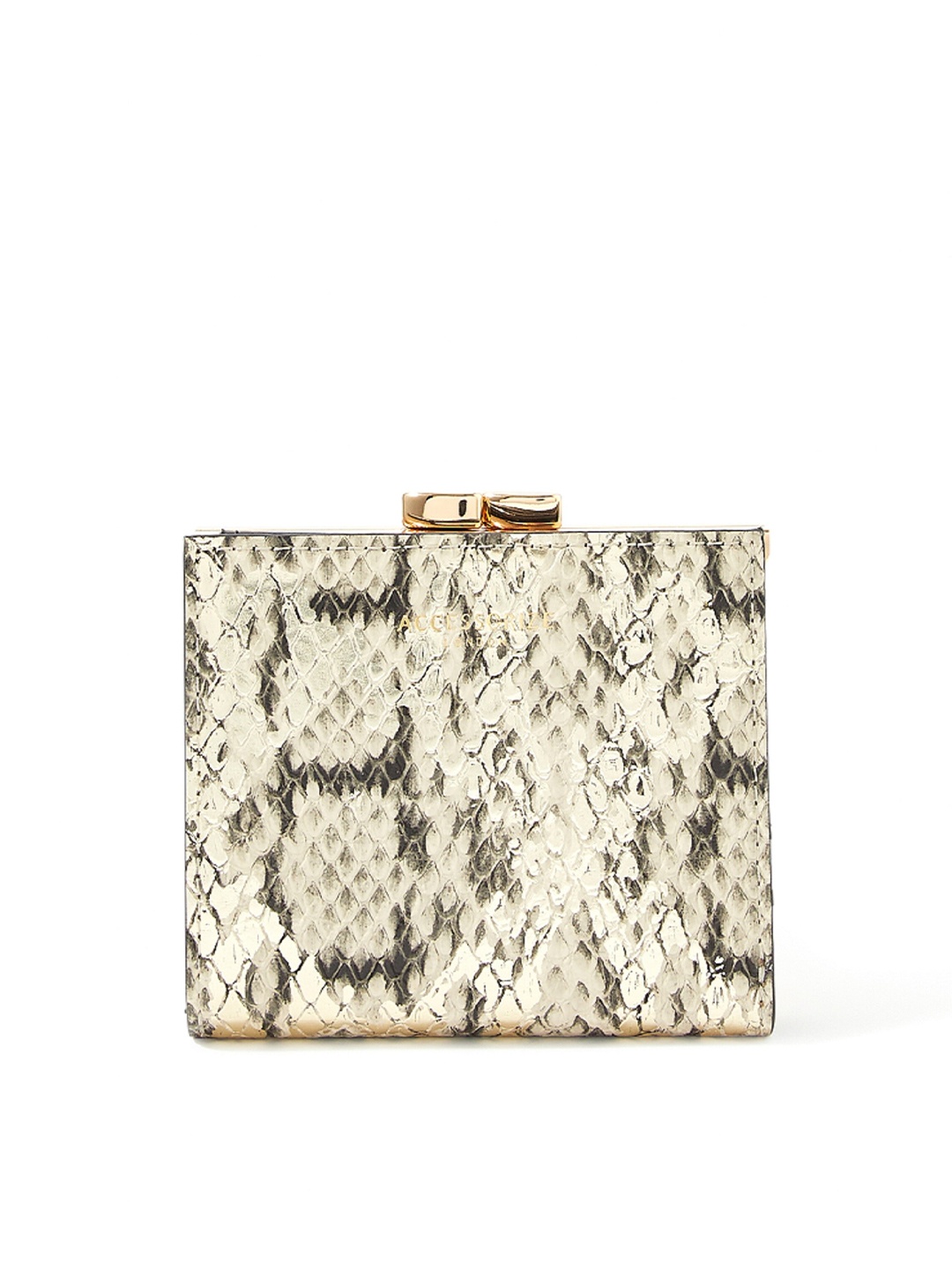 

Accessorize London Women Faux Leather Snake Clip Frame Bella Wallet, Cream