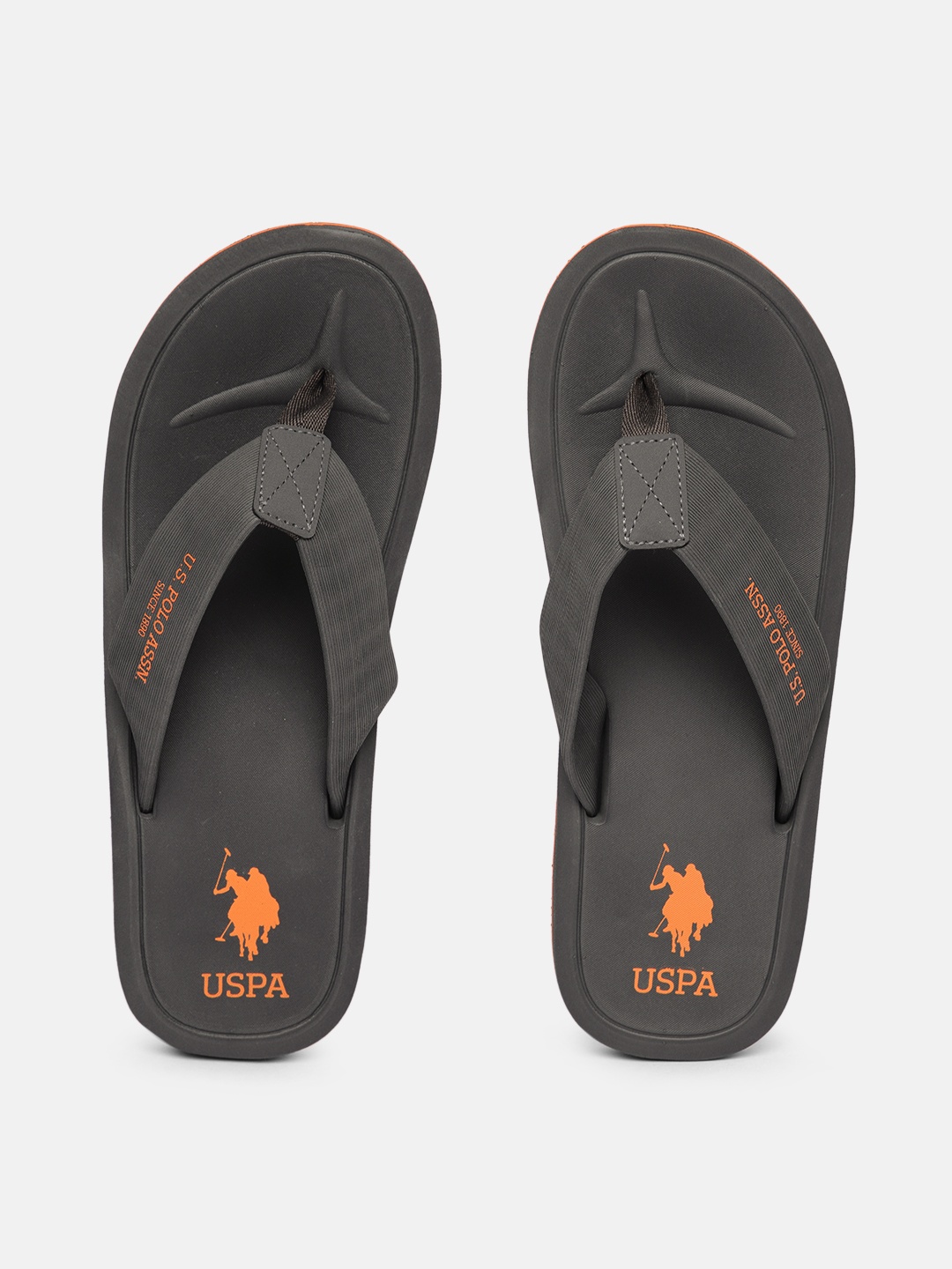 

U S Polo Assn Men Charcoal Grey FACUNDO Thong Flip-Flops
