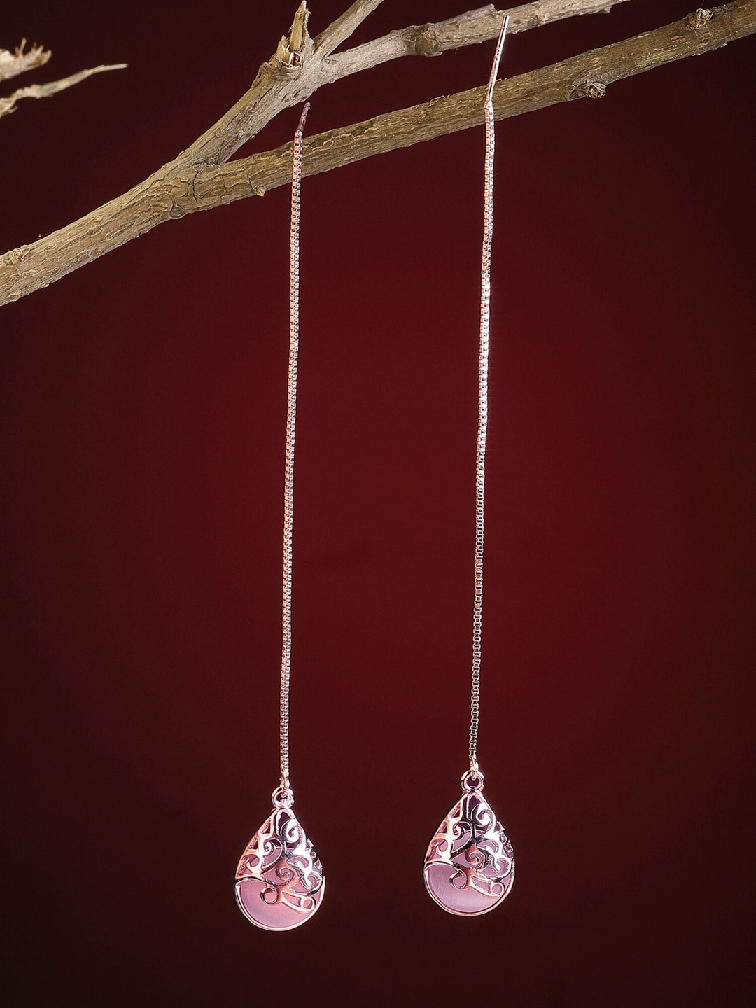 

KARATCART Pink Classic Drop Earrings