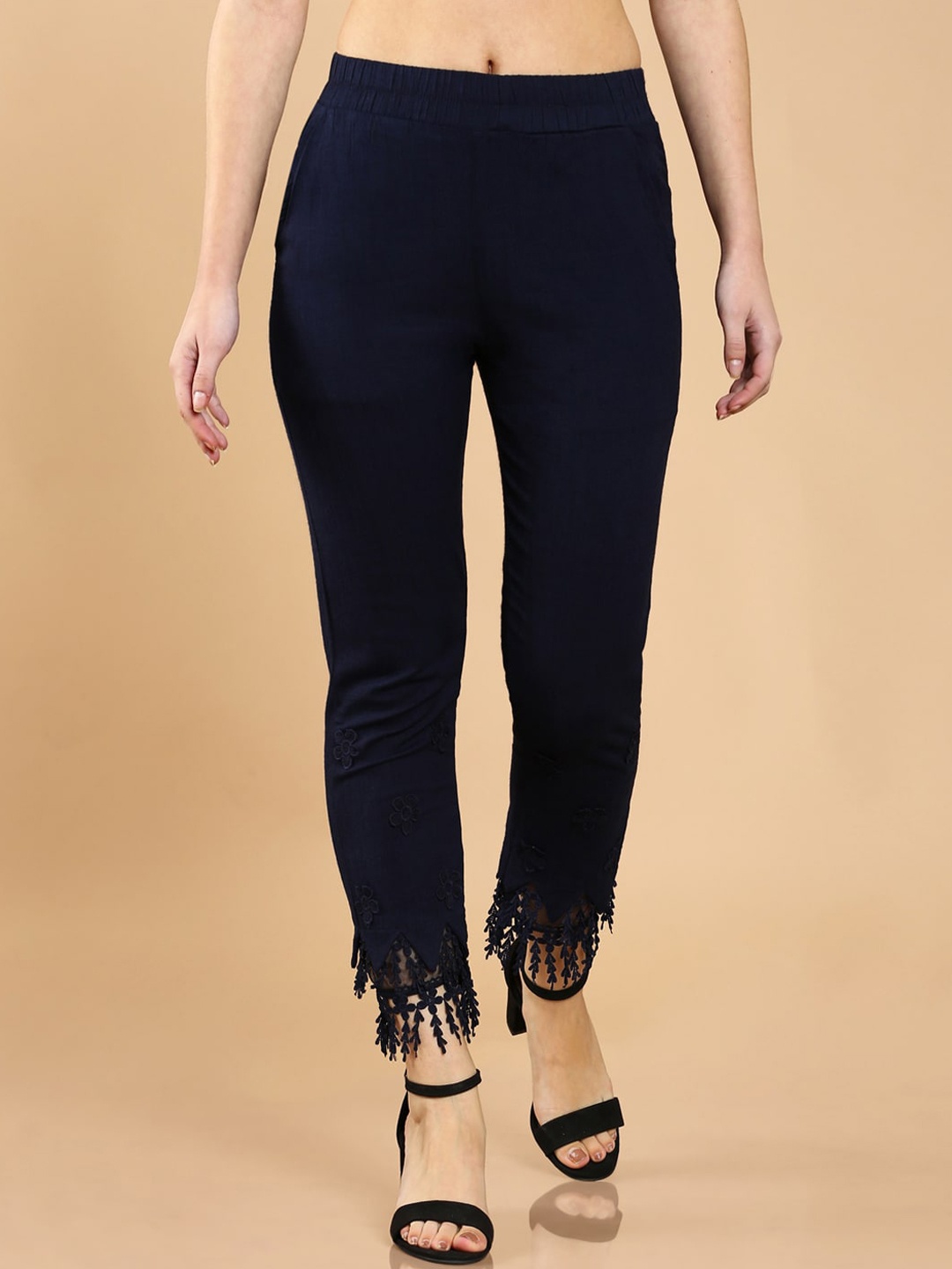 

Soch Women Blue Relaxed Trousers