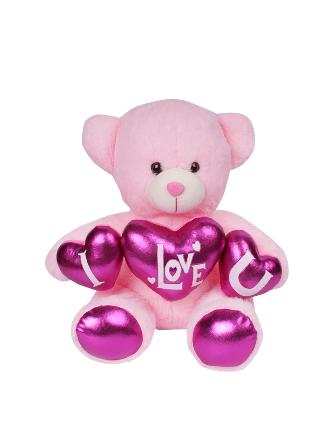 

DukieKooky Kids Pink & White Teddy Bear With Hearts Soft Toy