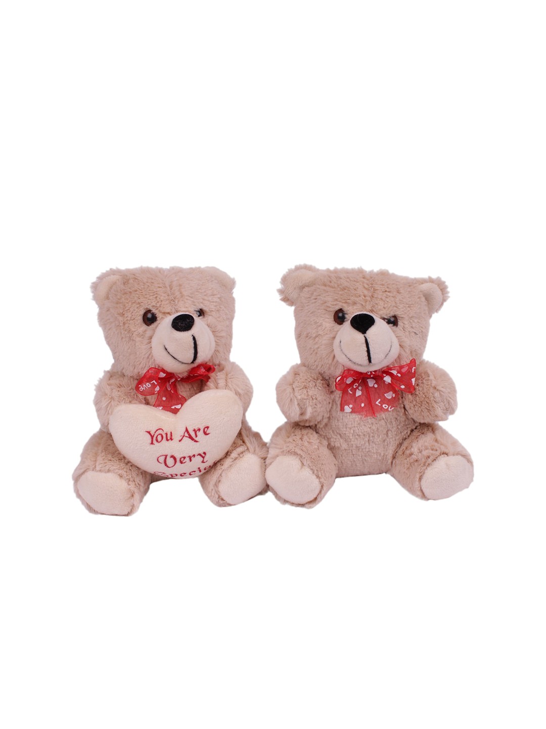 

DukieKooky Kids Set Of 2 Brown & Red Teddy Bear Soft Toys