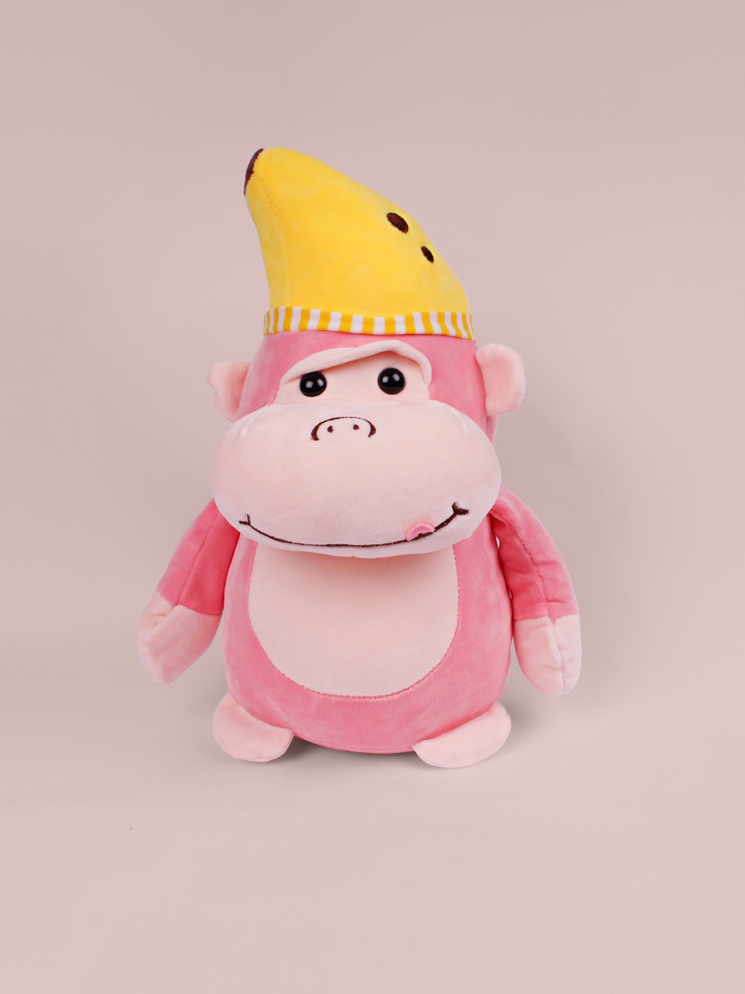 

DukieKooky Kids Pink & Yellow Monkey With Cap Soft Toy