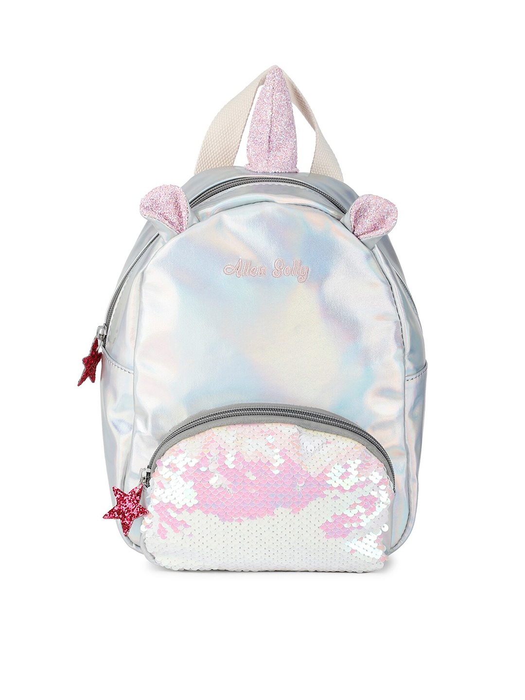 

Allen Solly Junior Girls Grey & Pink Embellished Backpack