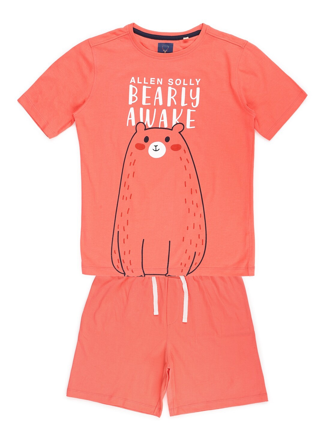

Allen Solly Junior Boys Peach Printed Pure Cotton clothing set