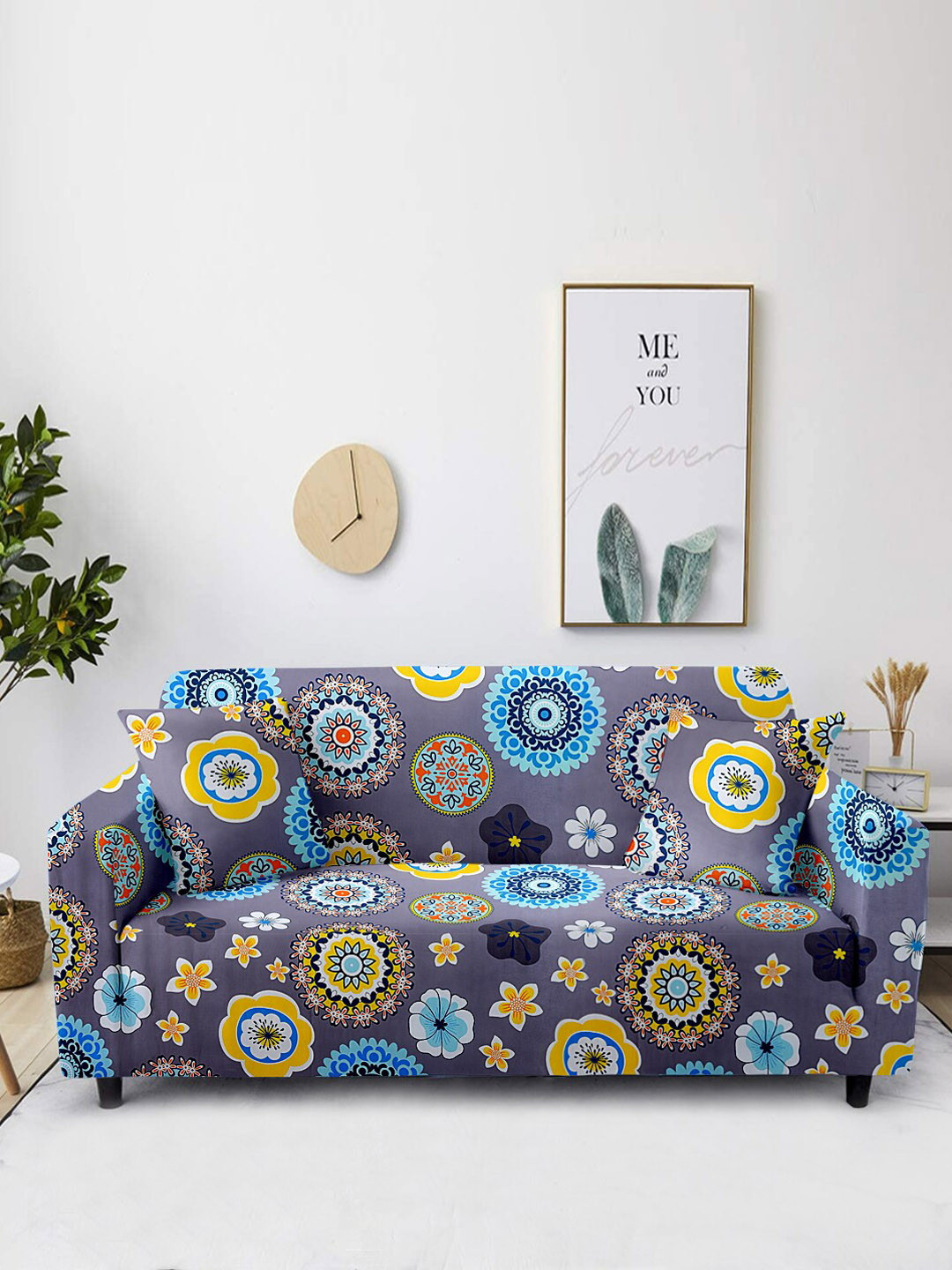 

Cortina Grey Printed 1-Seater Stretchable Non-Slip Sofa Slipcover