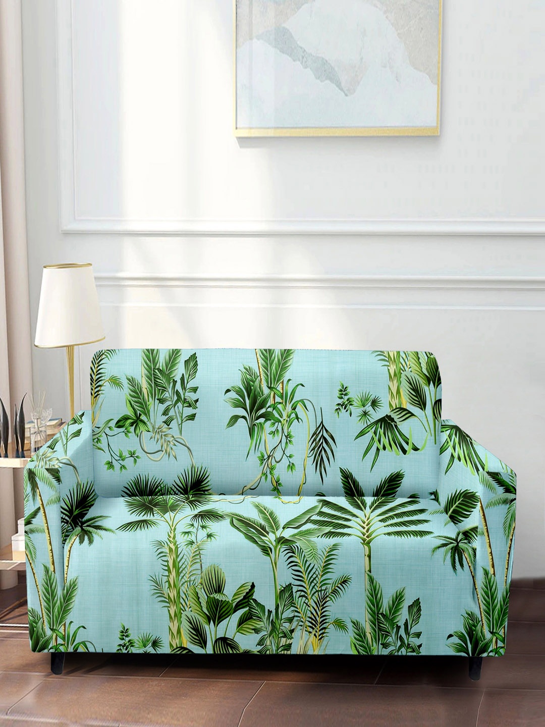 

Cortina Blue & Green Printed 2-Seater Stretchable Non-Slip Sofa Slipcover