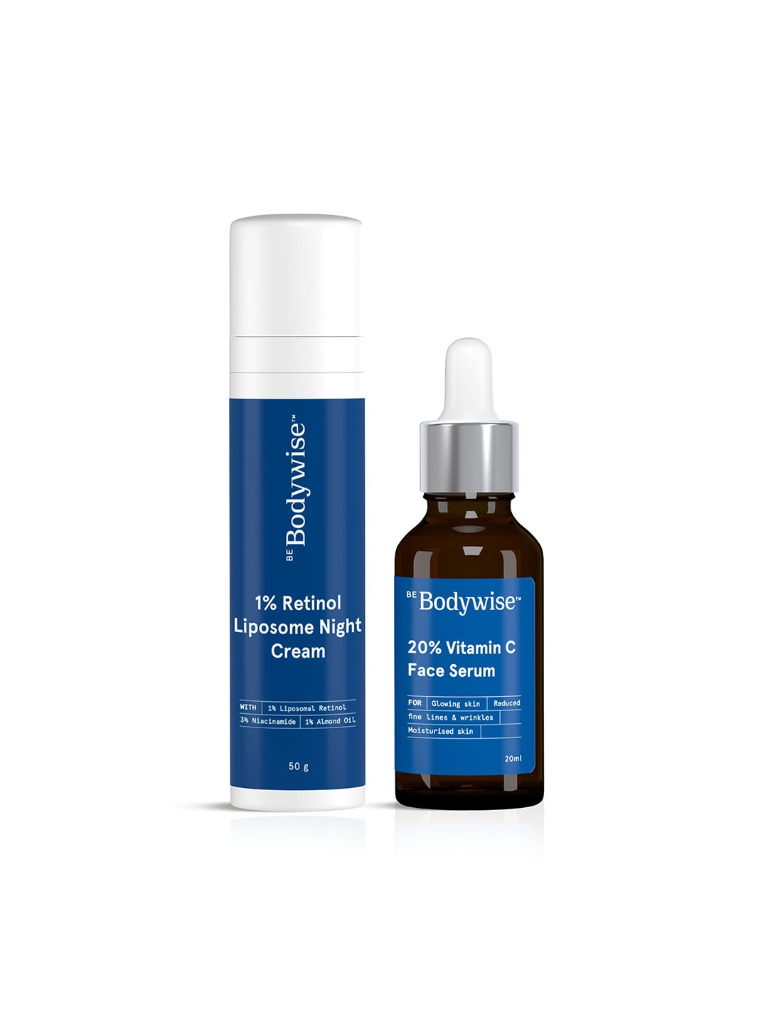 

Be Bodywise Skin Illuminating Kit with Retinol Liposome Night Cream & Vitamin C Serum, Blue