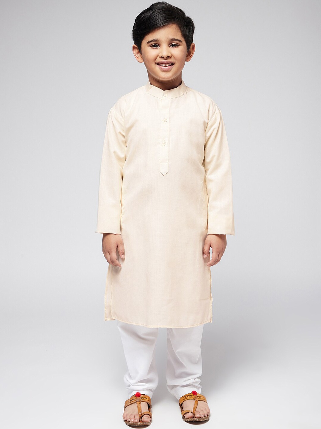 

SOJANYA Boys Cream-Coloured Kurta with Pyjamas