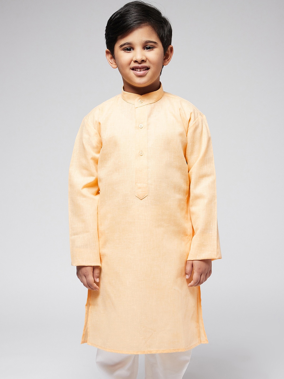 

SOJANYA Boys Yellow Solid Kurta