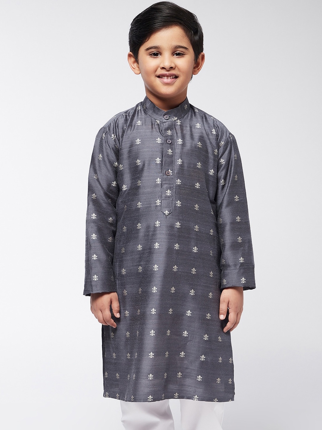 

SOJANYA Boys Grey Printed Thread Work Kurta