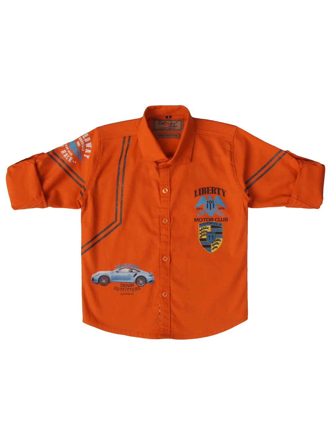 

Dapper dudes Boys Orange Casual Shirt