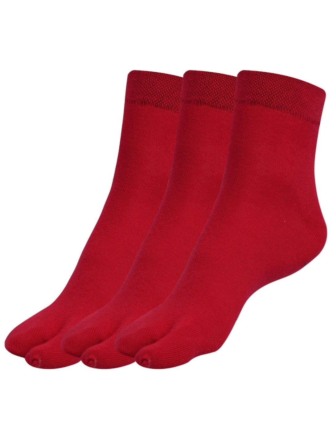 

N2S NEXT2SKIN Woman Pack of 3 Red Ankle Length Cotton Thumb Socks