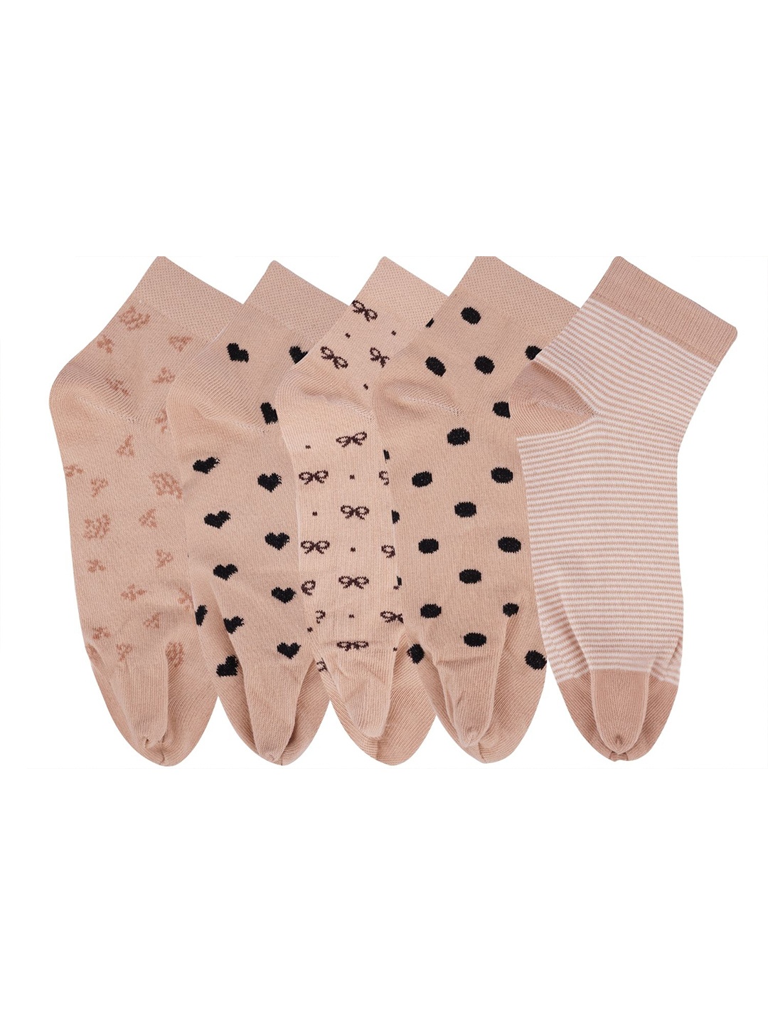 

N2S NEXT2SKIN Women Pack of 5 Assorted Printed Cotton Socks