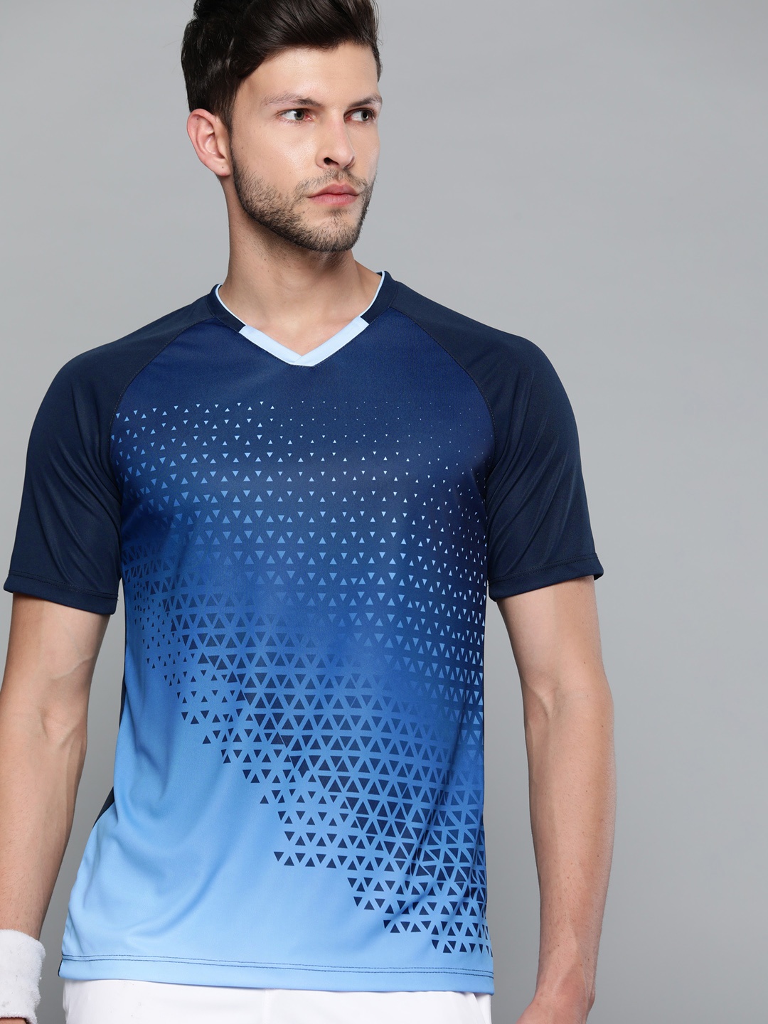 

HRX By Hrithik Roshan Racketsport Men Moonlit Ocean Rapid-Dry Abstract Tshirts, Blue