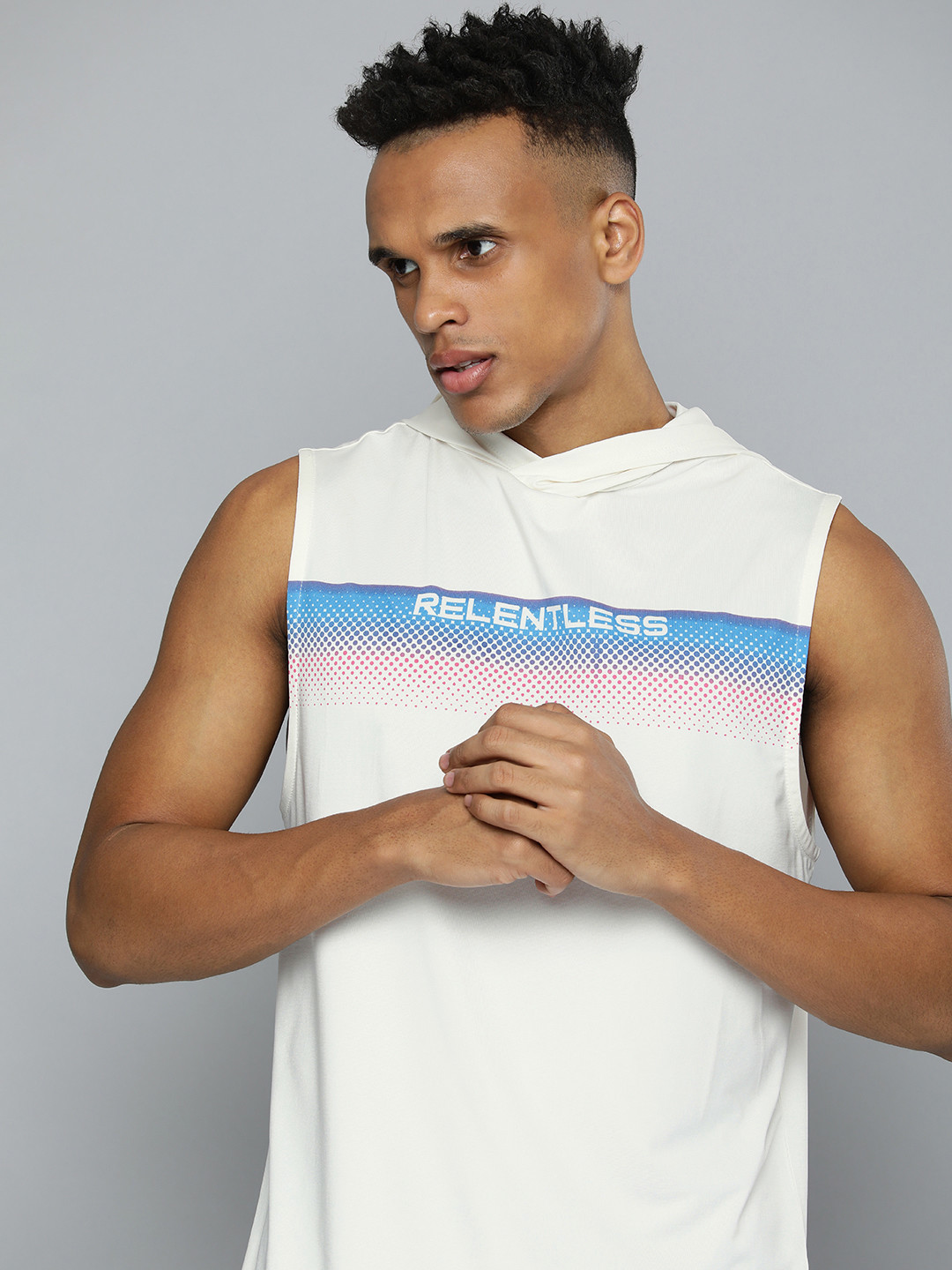 

HRX By Hrithik Roshan Men White Rapid-Dry Typography Training T-shirt