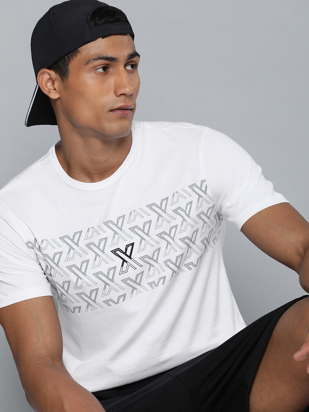 

HRX by Hrithik Roshan Men White Typography Printed Pure Cotton T-shirt