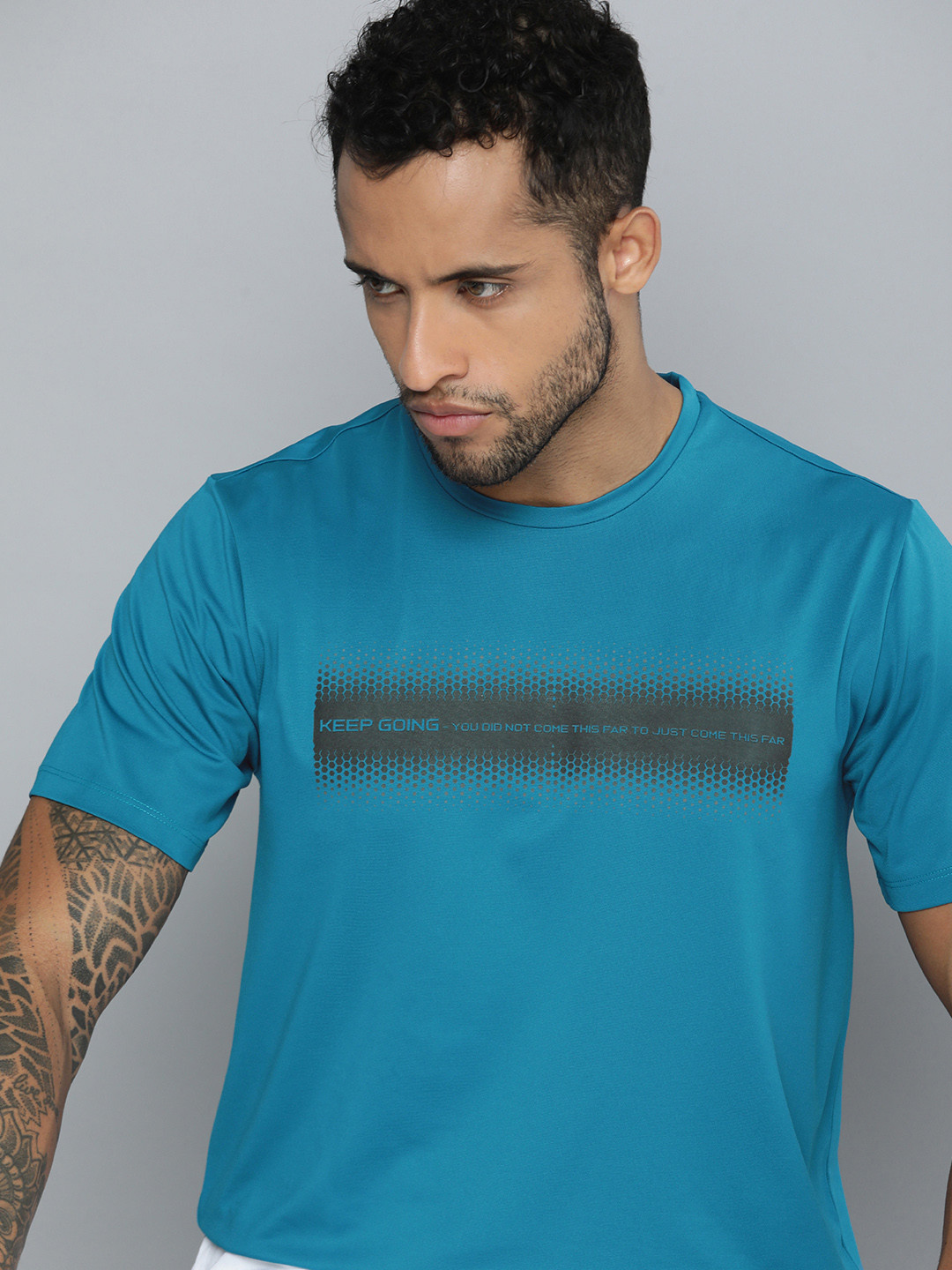 

HRX by Hrithik Roshan Men Blue Training Printed Rapid-Dry Antimicrobial T-shirt