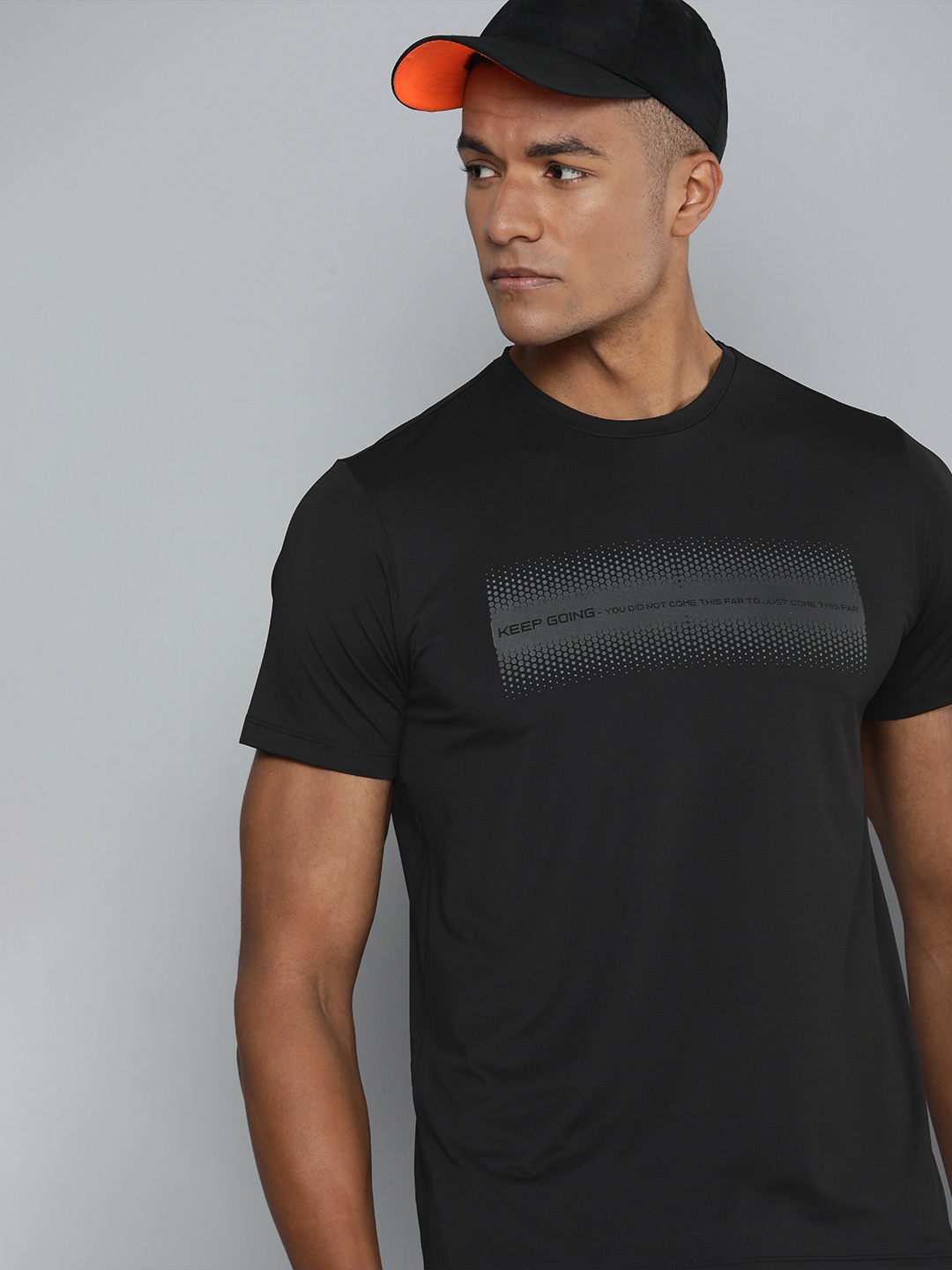 

HRX by Hrithik Roshan Men Black Training Printed Rapid-Dry Antimicrobial T-shirt