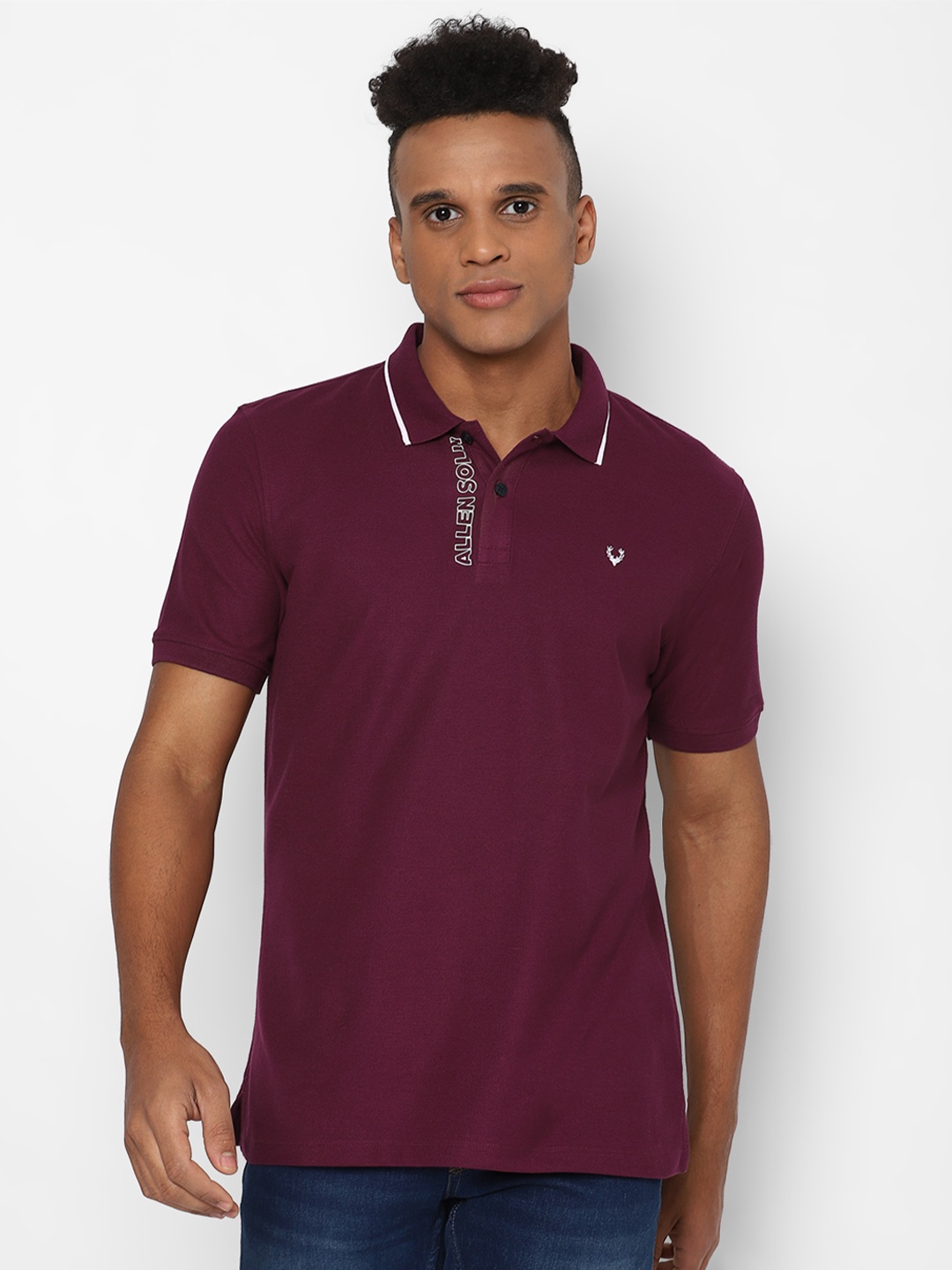 

Allen Solly Men Maroon Polo Collar T-shirt