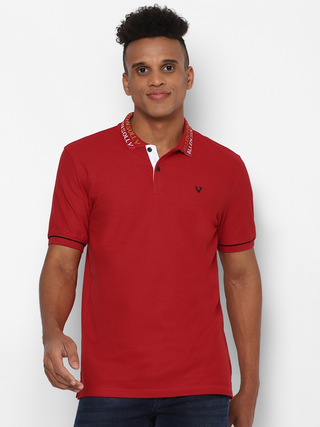 

Allen Solly Men Red Polo Collar T-shirt