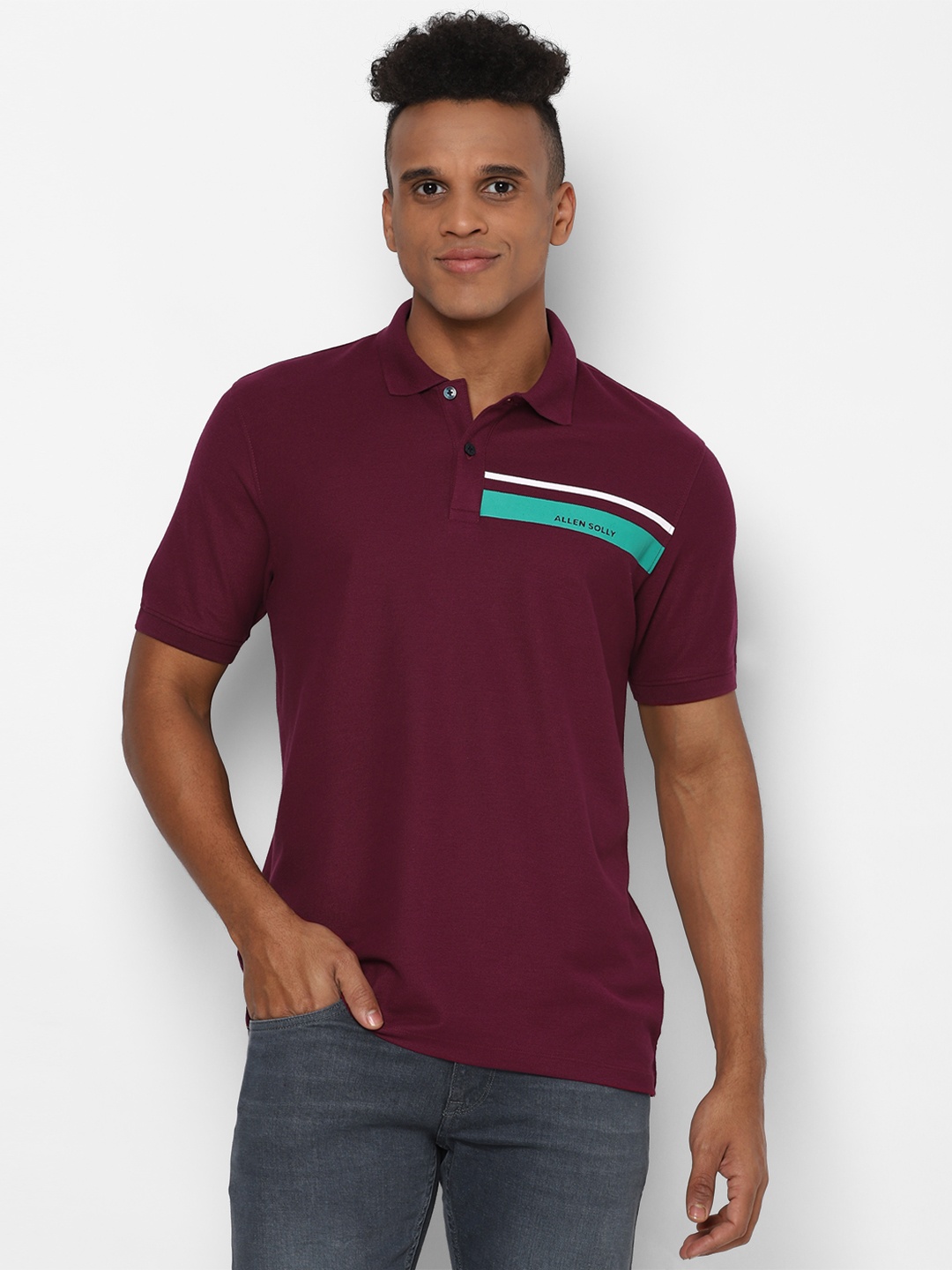 

Allen Solly Men Purple Polo Collar T-shirt