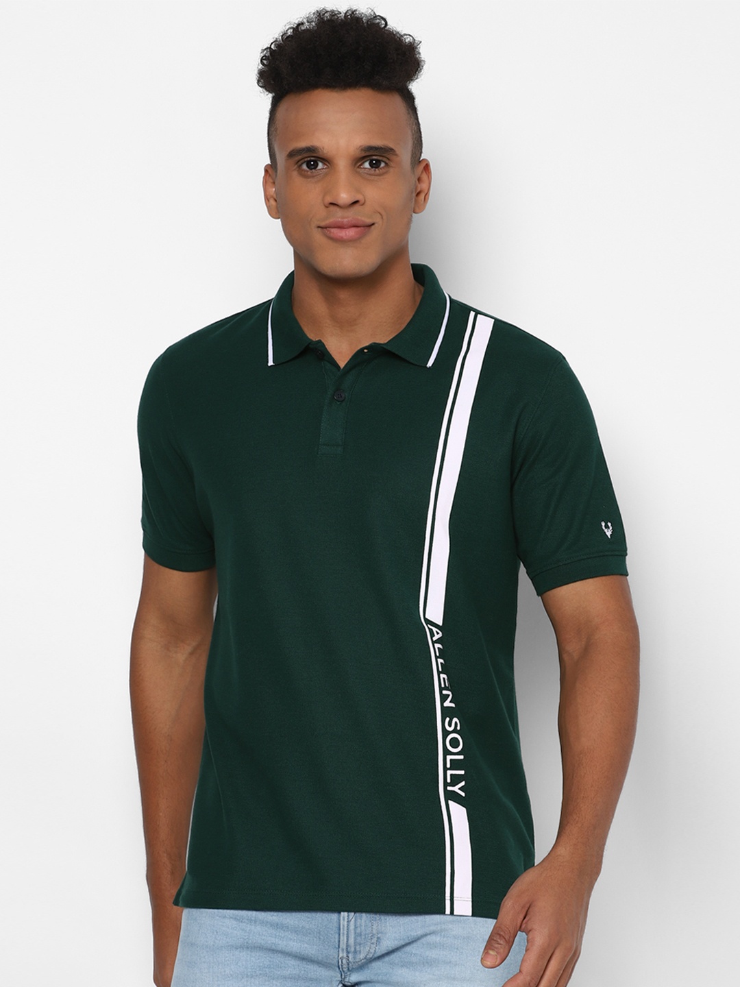 

Allen Solly Men Green Polo Collar T-shirt