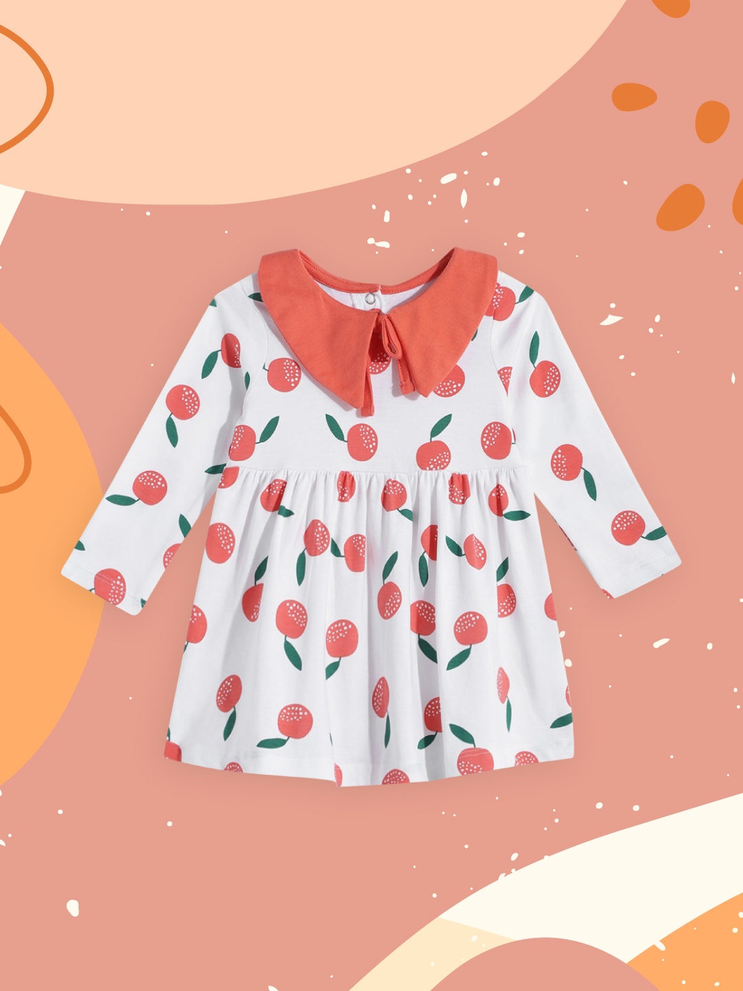 

YK Infant Girls White Peter Pan Collar Pure Cotton A-Line Dress
