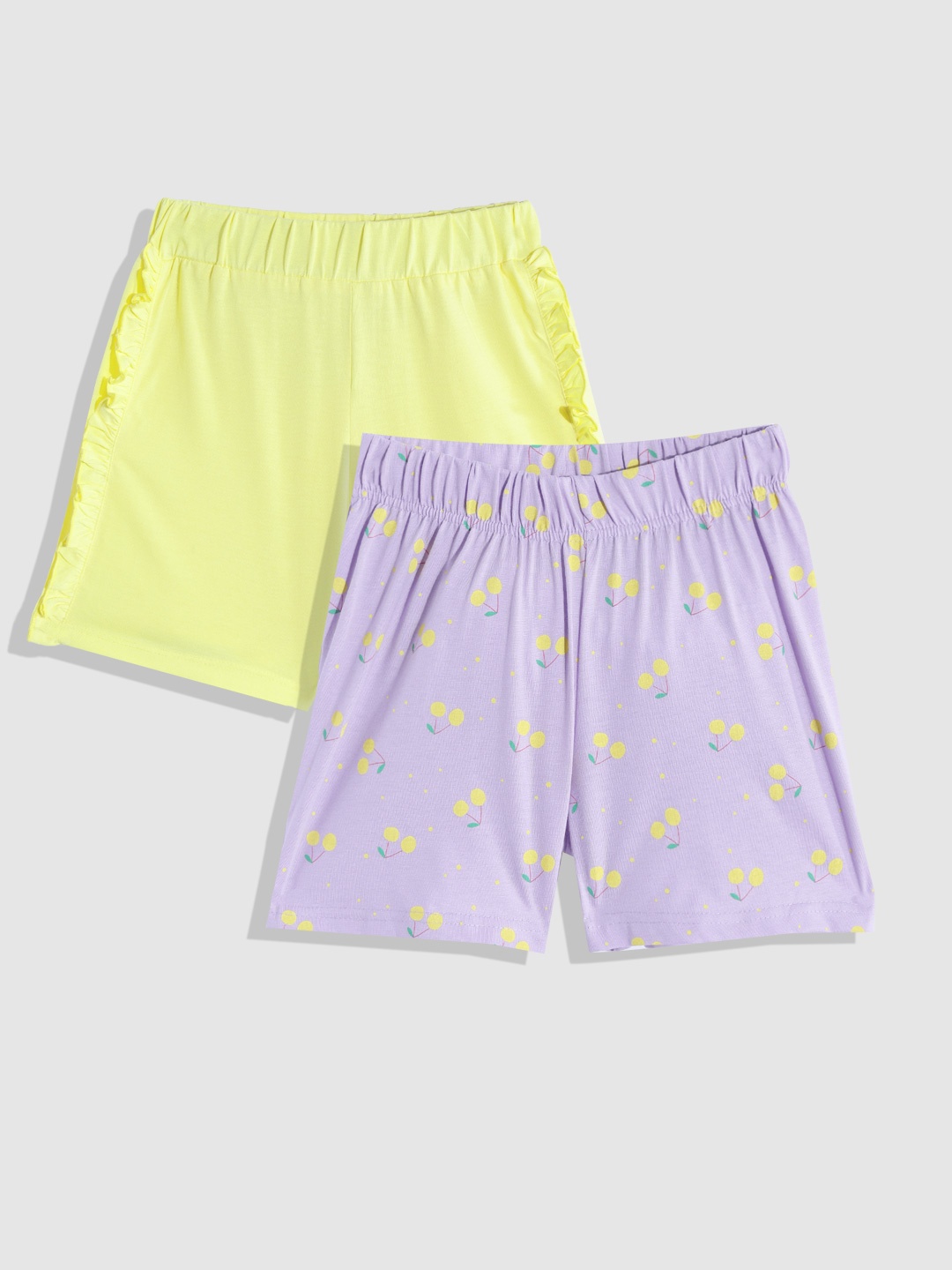 

YK Girls Pack of 2 Shorts, Yellow