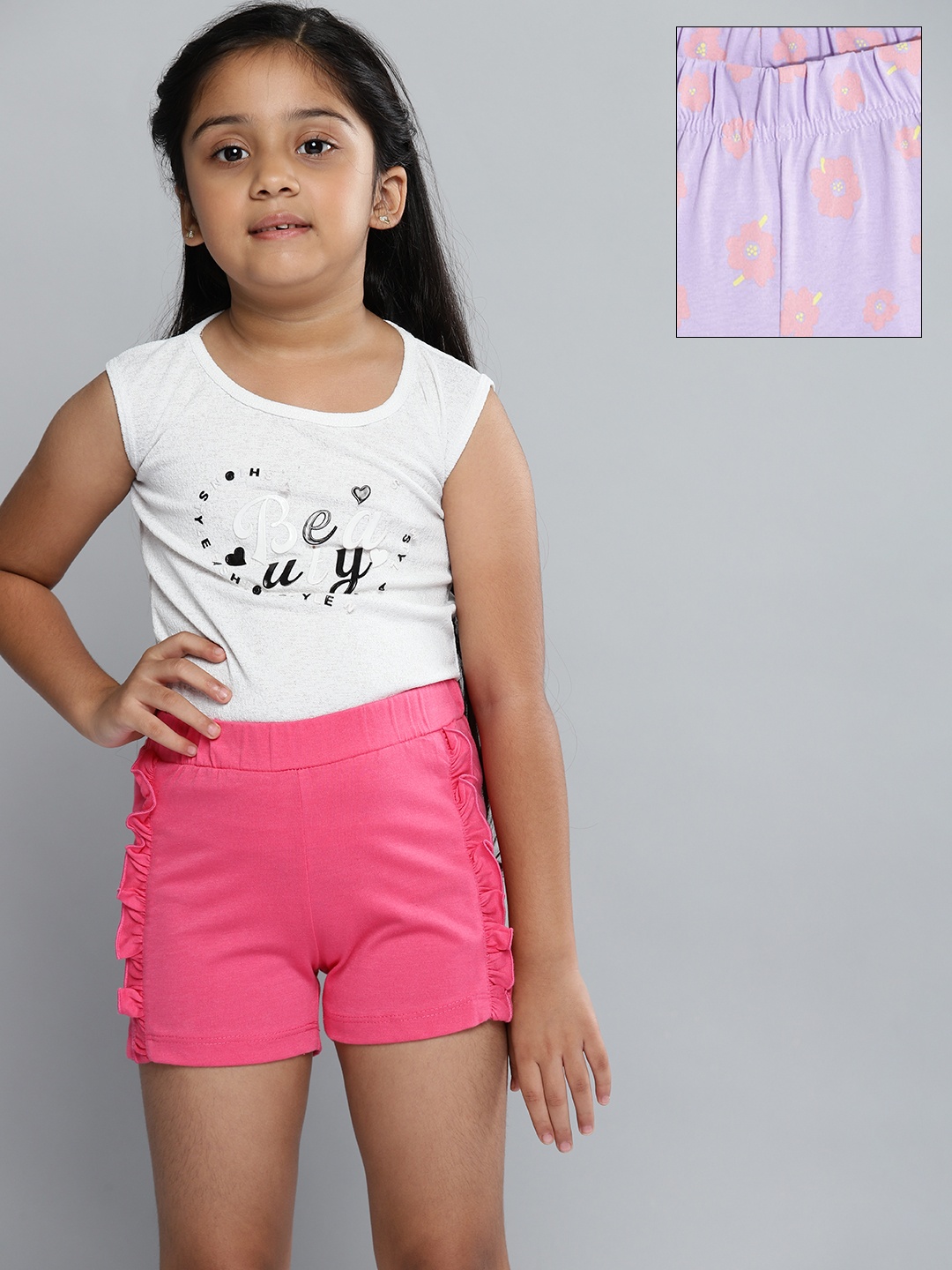 

YK Girls Pack of 2 Shorts, Pink