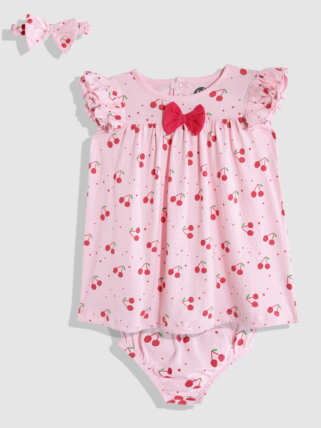 

YK Infant Girls A-Line Dress with Shorts and Headband, Pink
