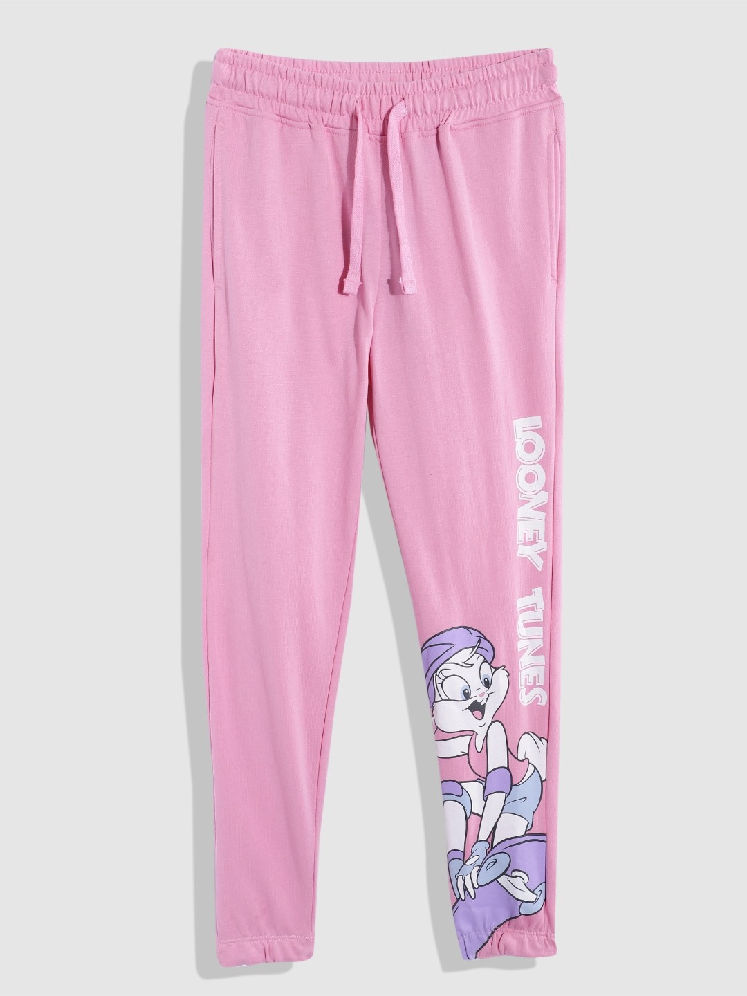 

YK Girls Looney Tunes Printed Pure Cotton Joggers, Pink
