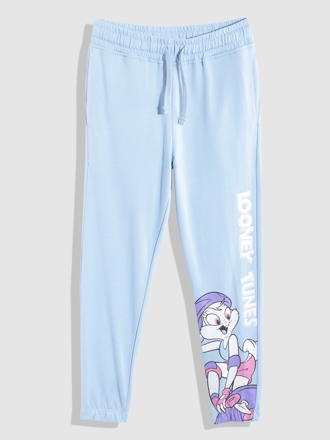 

YK Girls Looney Tunes Printed Pure Cotton Joggers, Blue
